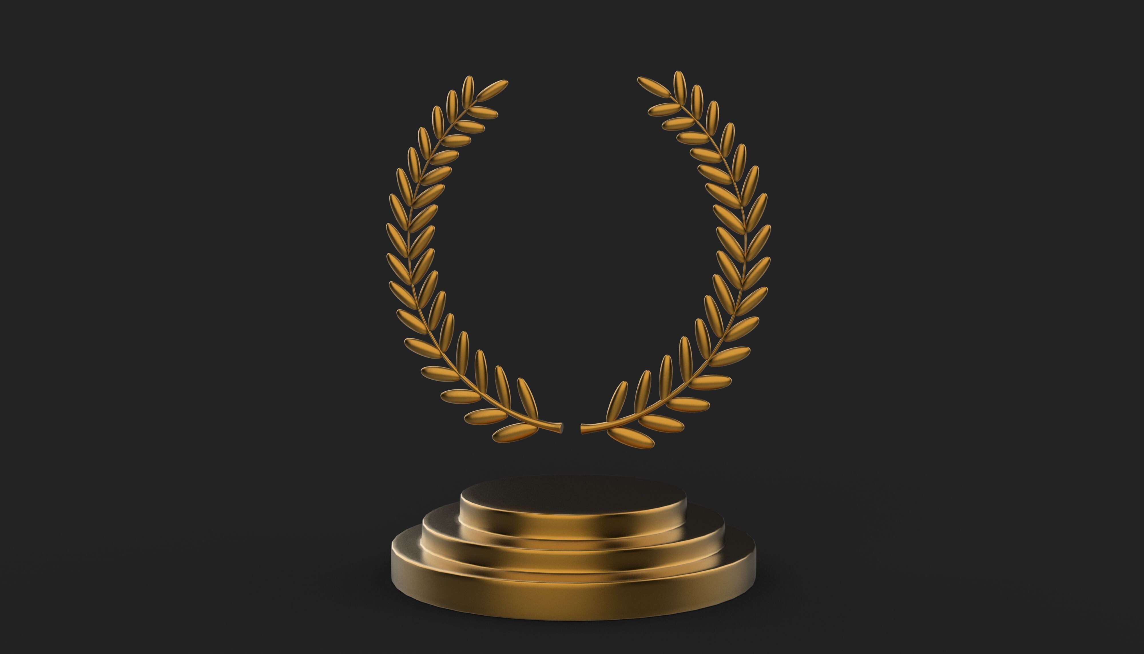 Winners podium laurel wreath 3D model_7