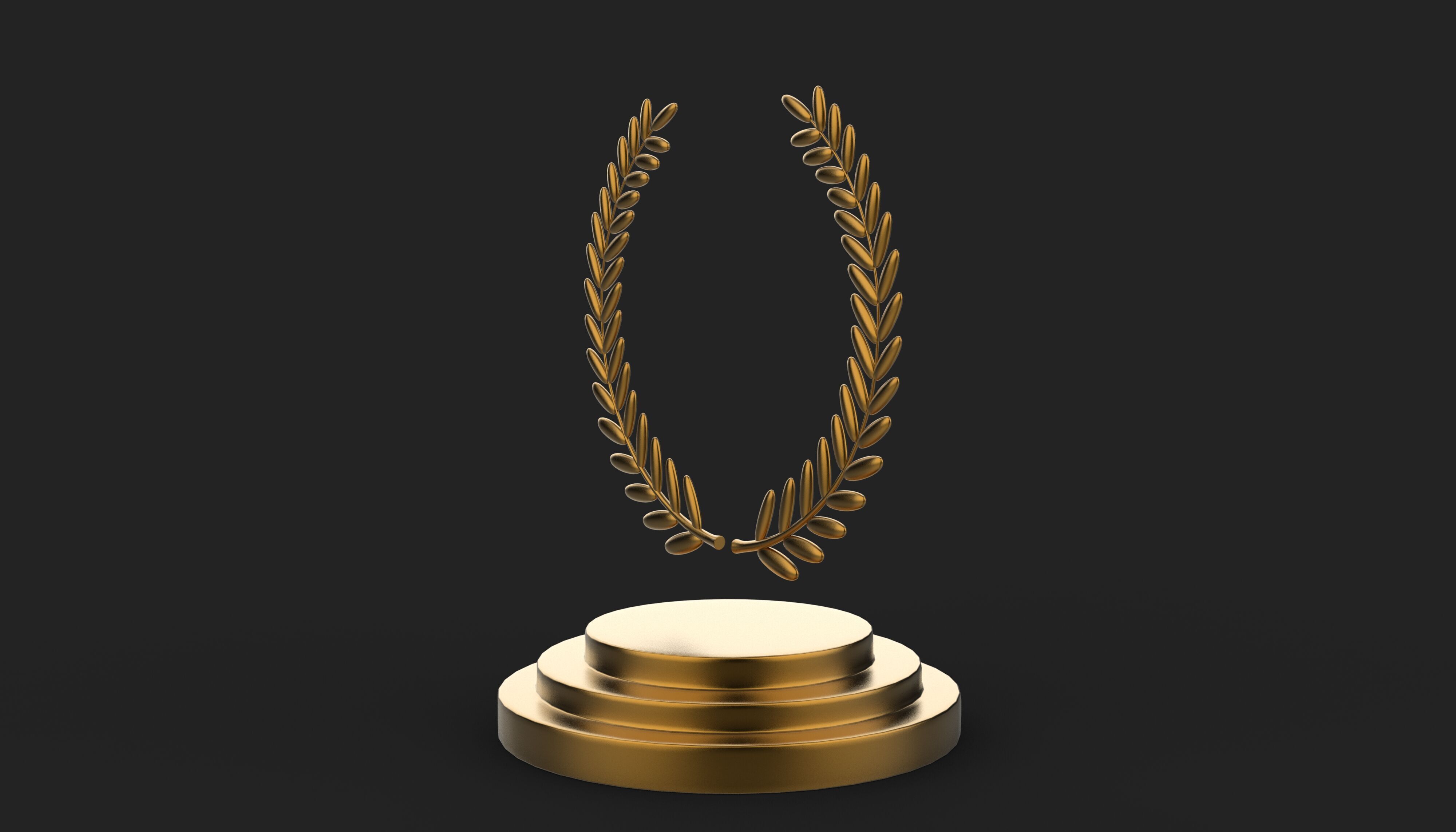 Winners podium laurel wreath 3D model_6