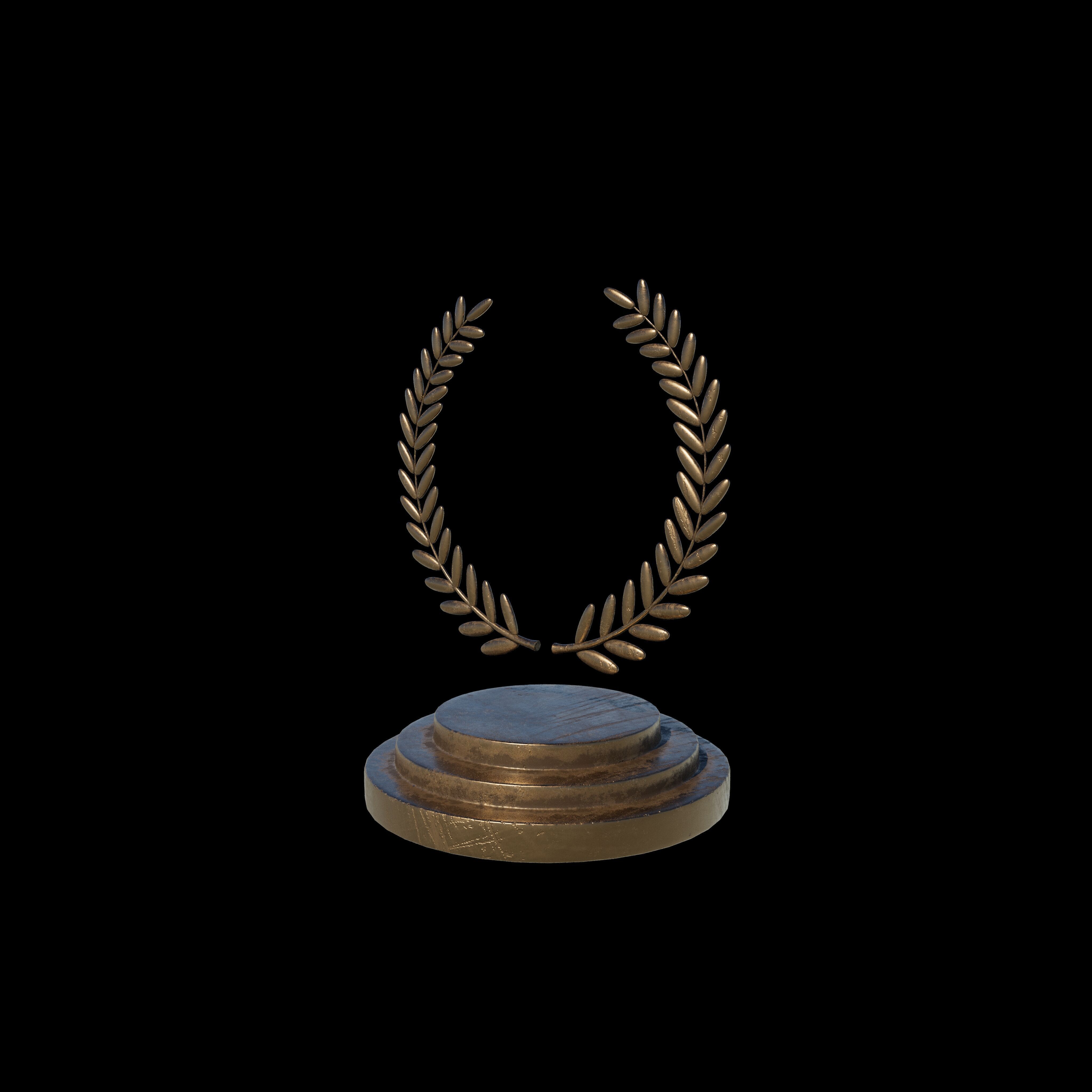 Winners podium laurel wreath 3D model_9