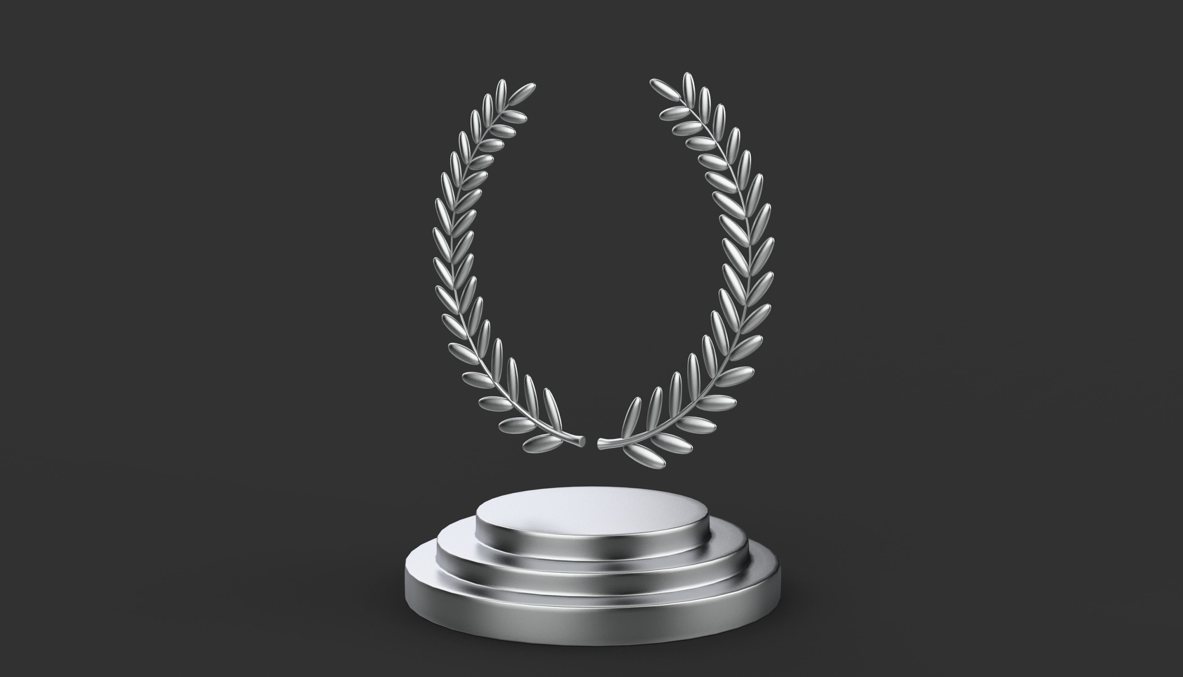 Winners podium laurel wreath 3D model_4