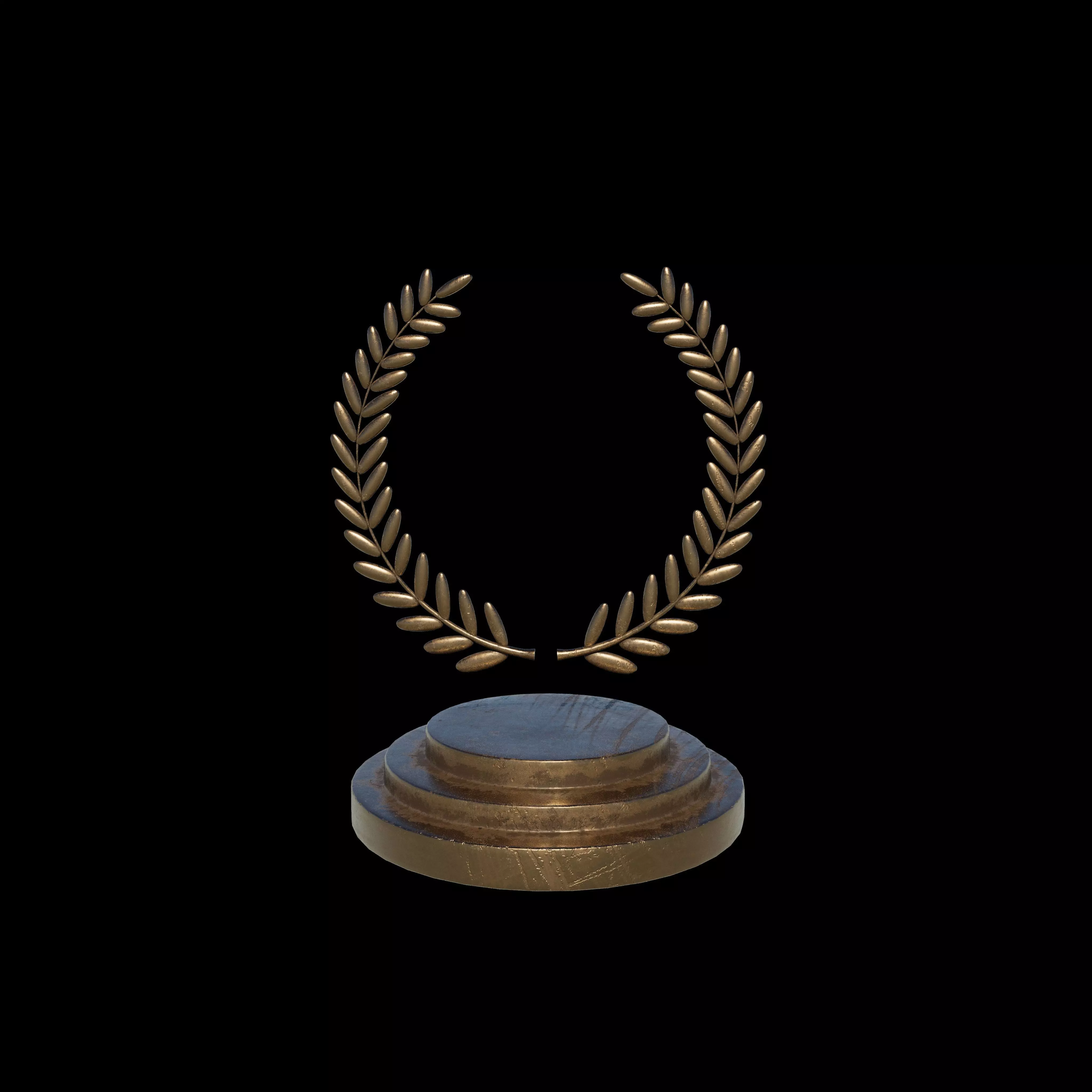 Winners podium laurel wreath 3D model_0