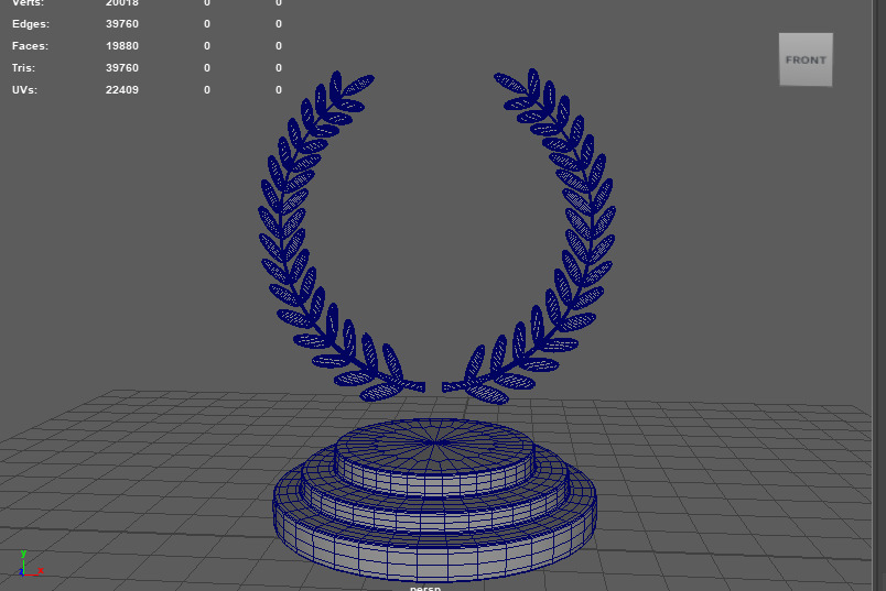 Winners podium laurel wreath 3D model_13