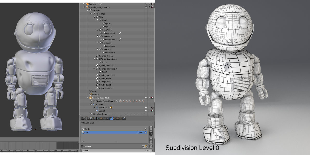 Friendly little robot rigged 3D model_3