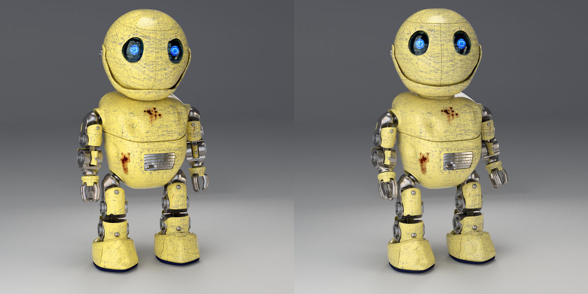 Friendly little robot rigged 3D model_2