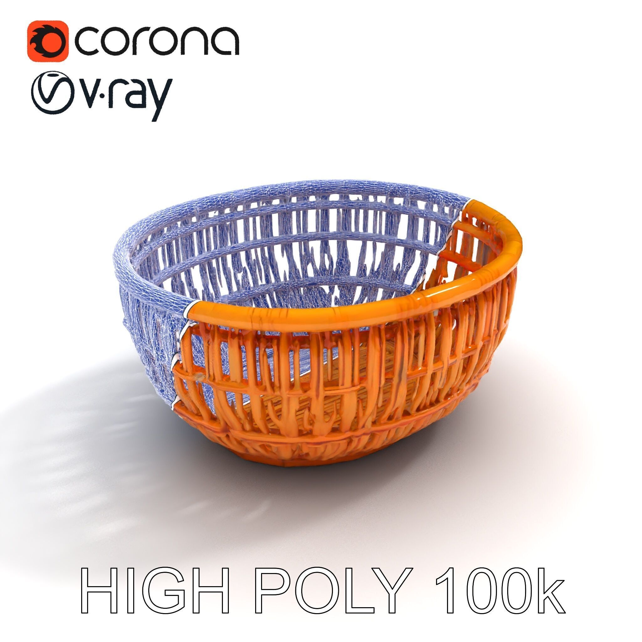 Wicker Basket D Model Pack Low-poly 3D model_8