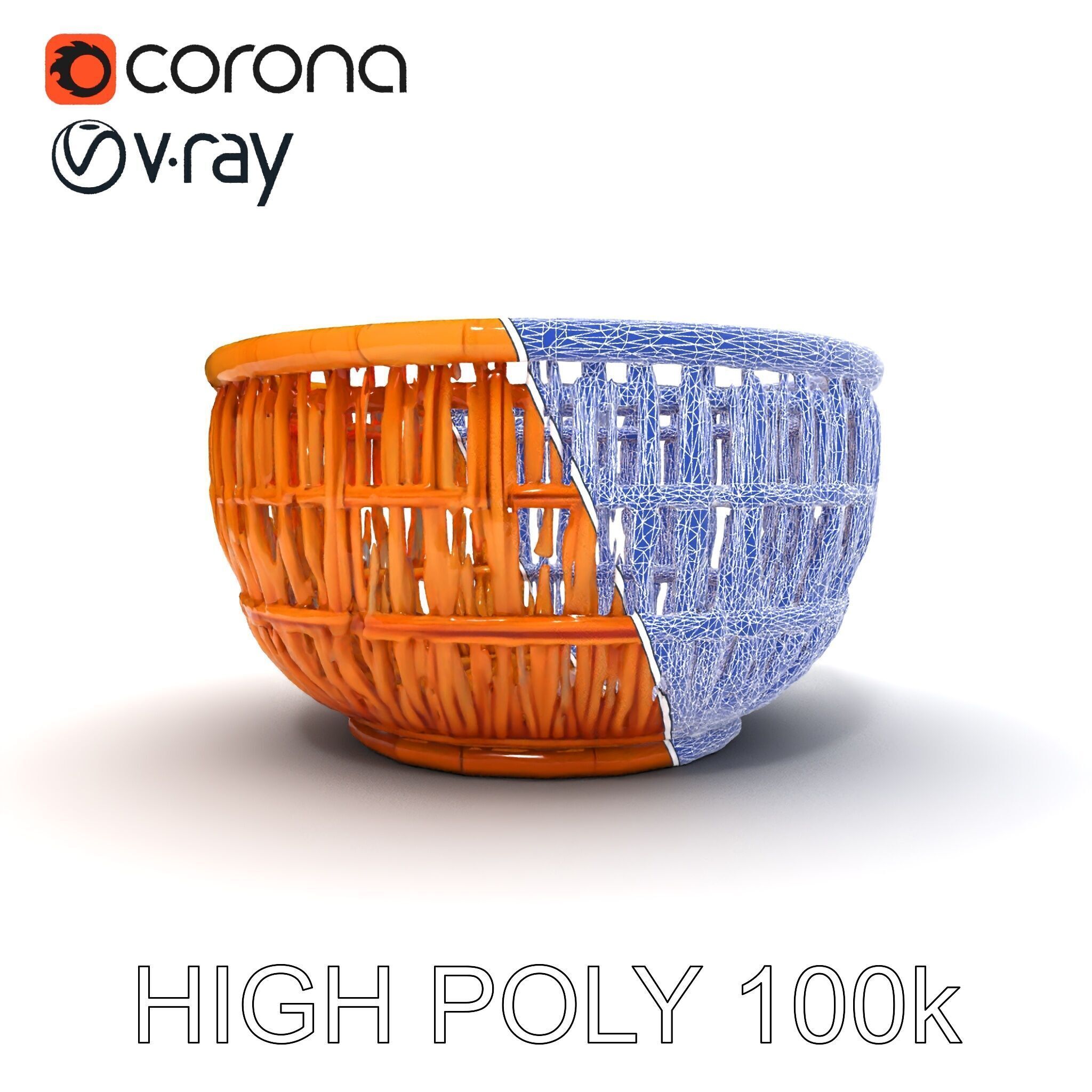 Wicker Basket D Model Pack Low-poly 3D model_22