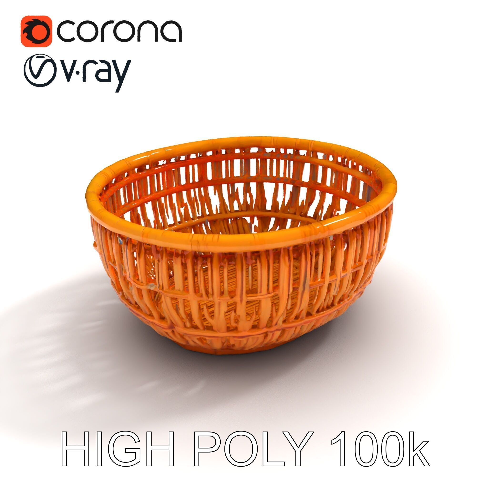 Wicker Basket D Model Pack Low-poly 3D model_9