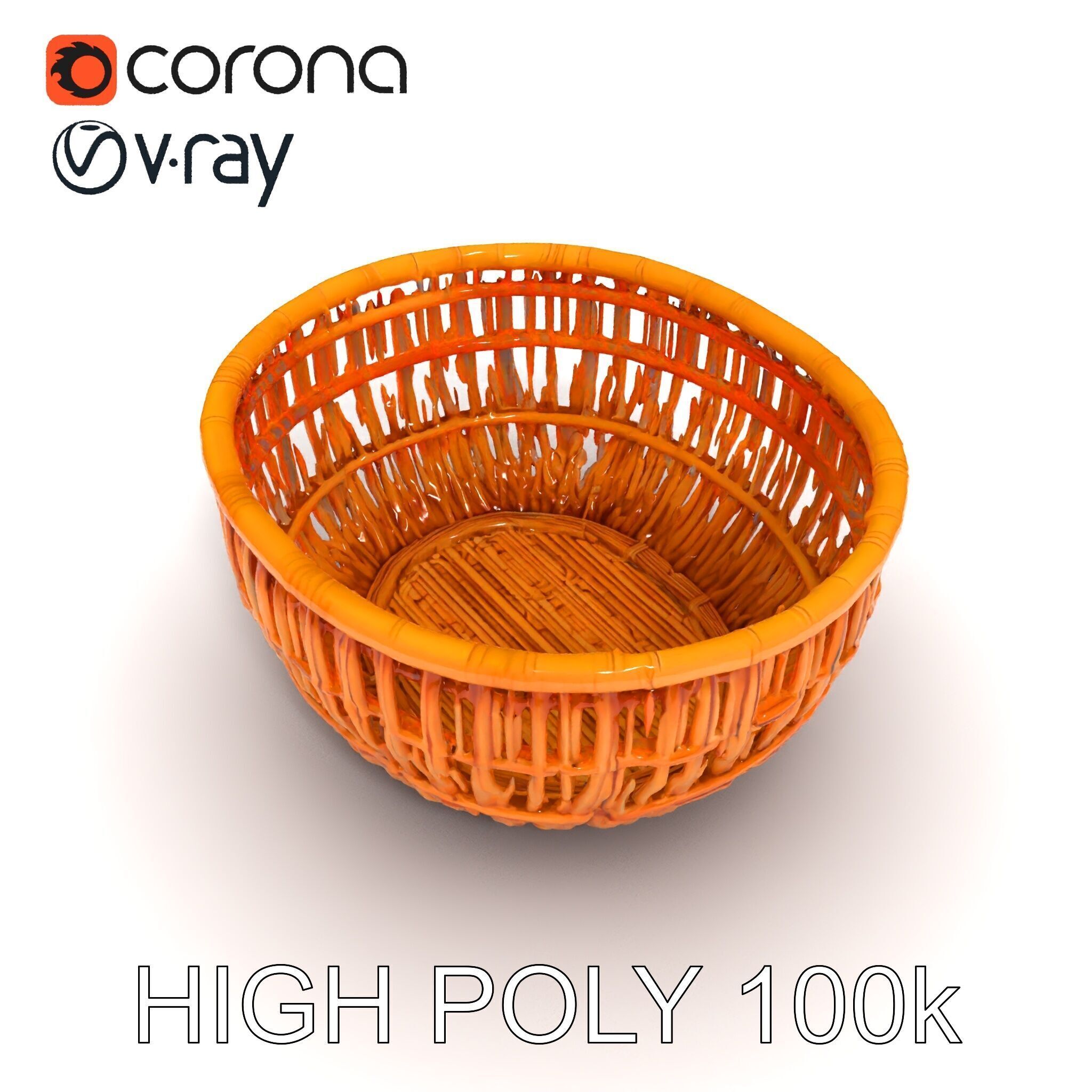 Wicker Basket D Model Pack Low-poly 3D model_23