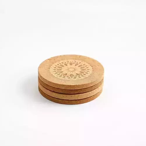 Ornamental Cork Coaster Pack D Model