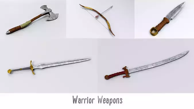 Warrior Weapons Set 3D model