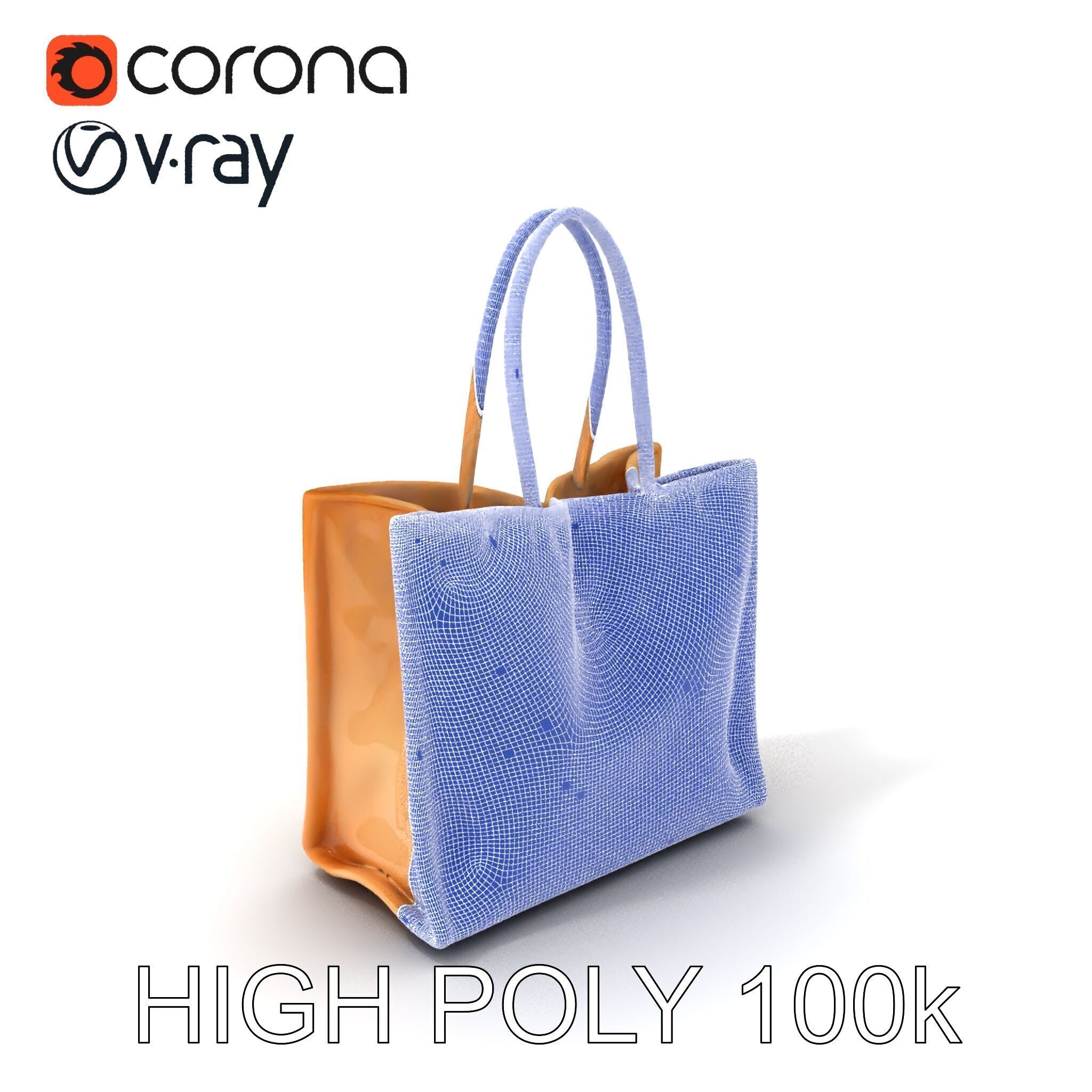 HighQuality Tote Bag D Model Pack Low-poly 3D model_4