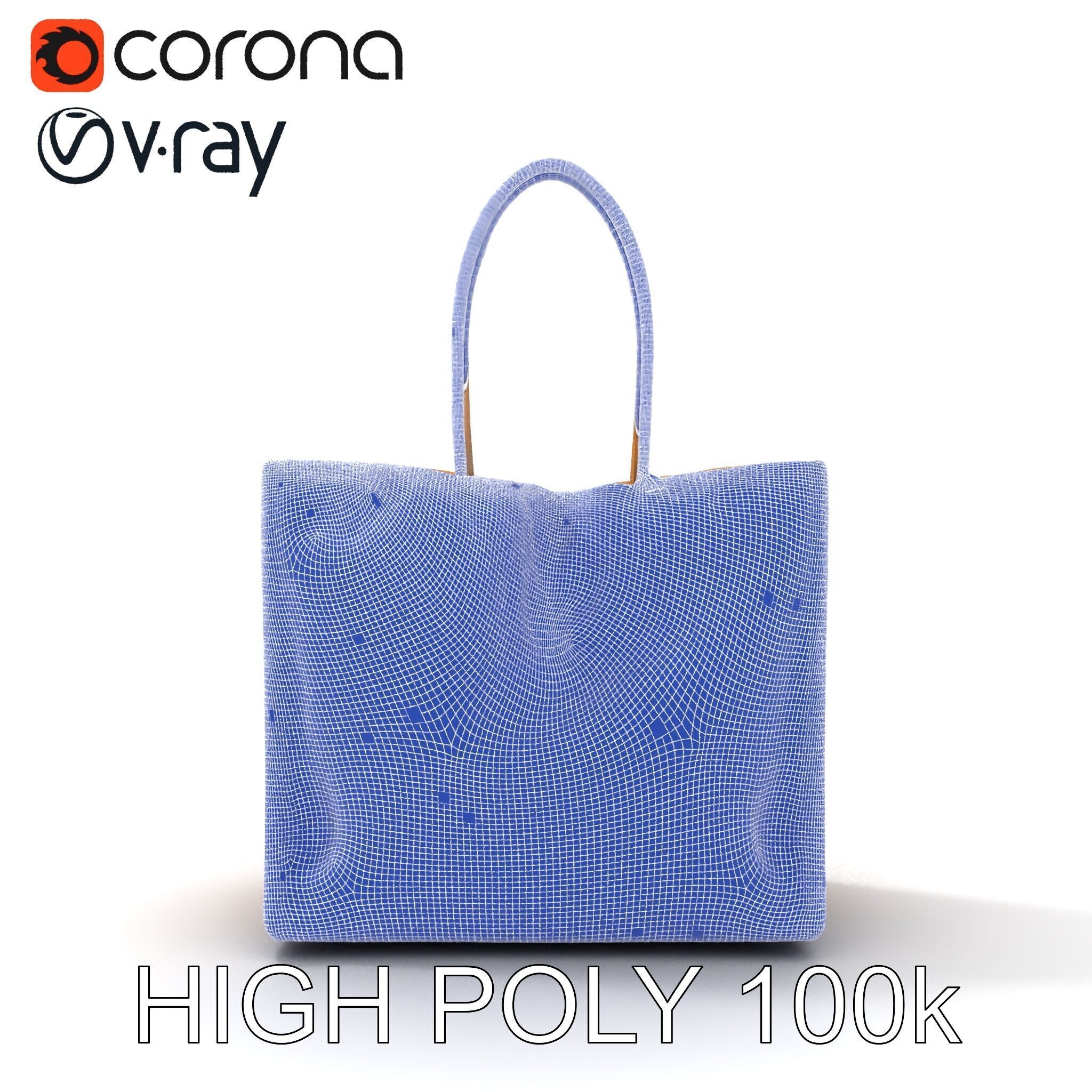HighQuality Tote Bag D Model Pack Low-poly 3D model_34