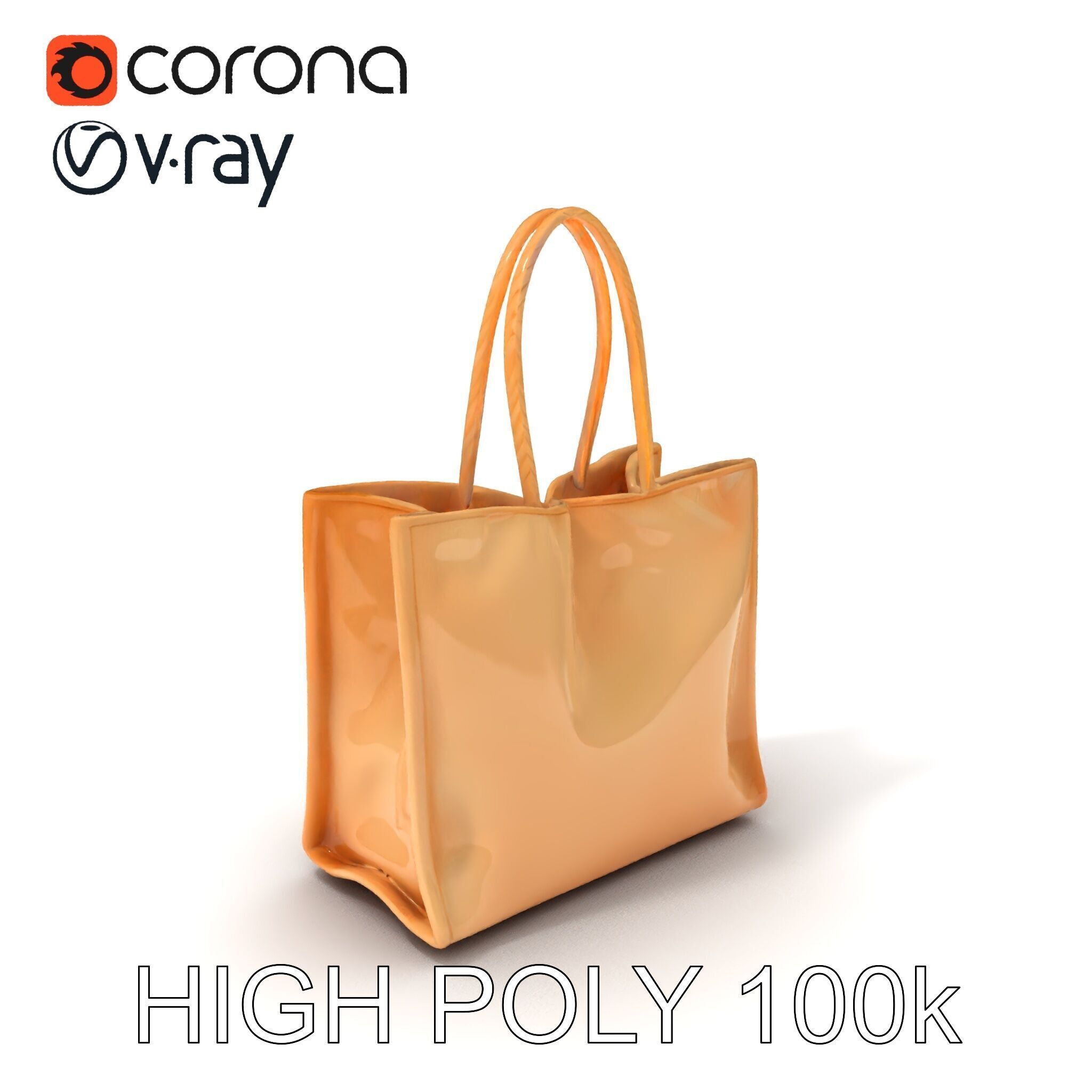 HighQuality Tote Bag D Model Pack Low-poly 3D model_3