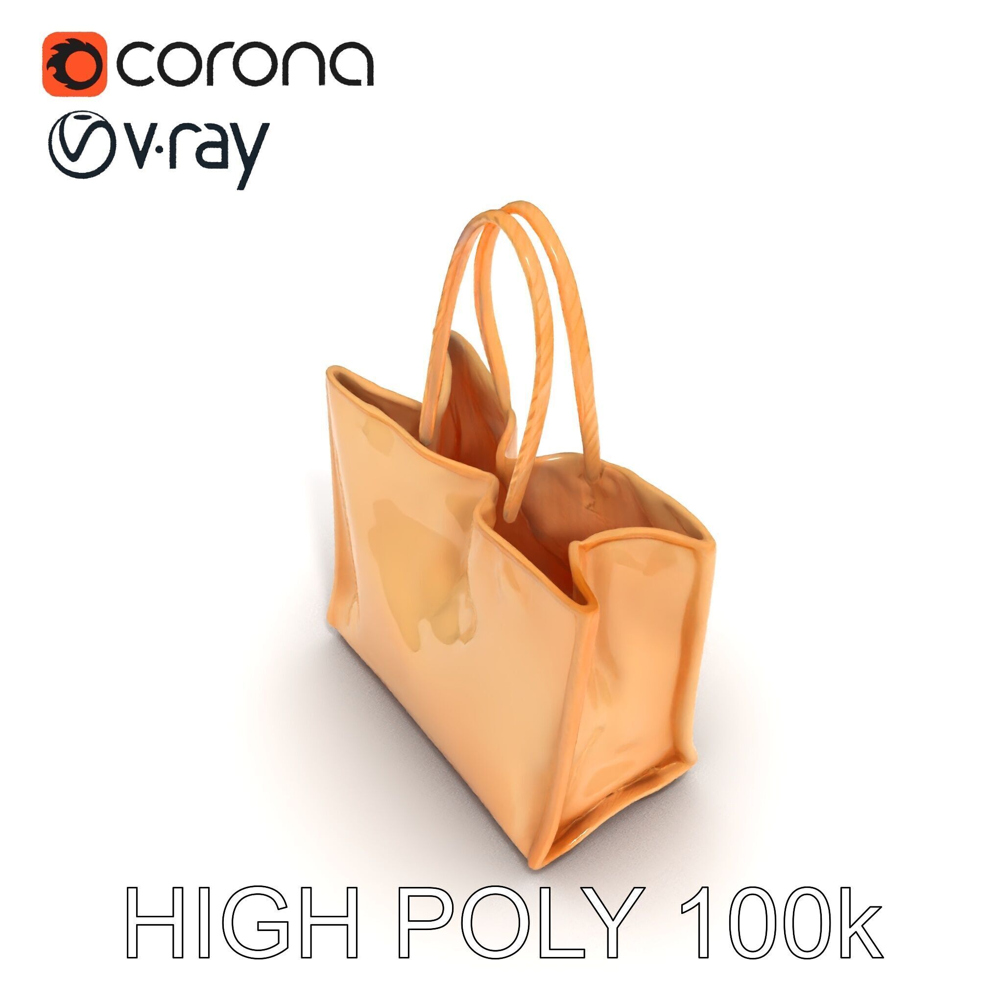 HighQuality Tote Bag D Model Pack Low-poly 3D model_8