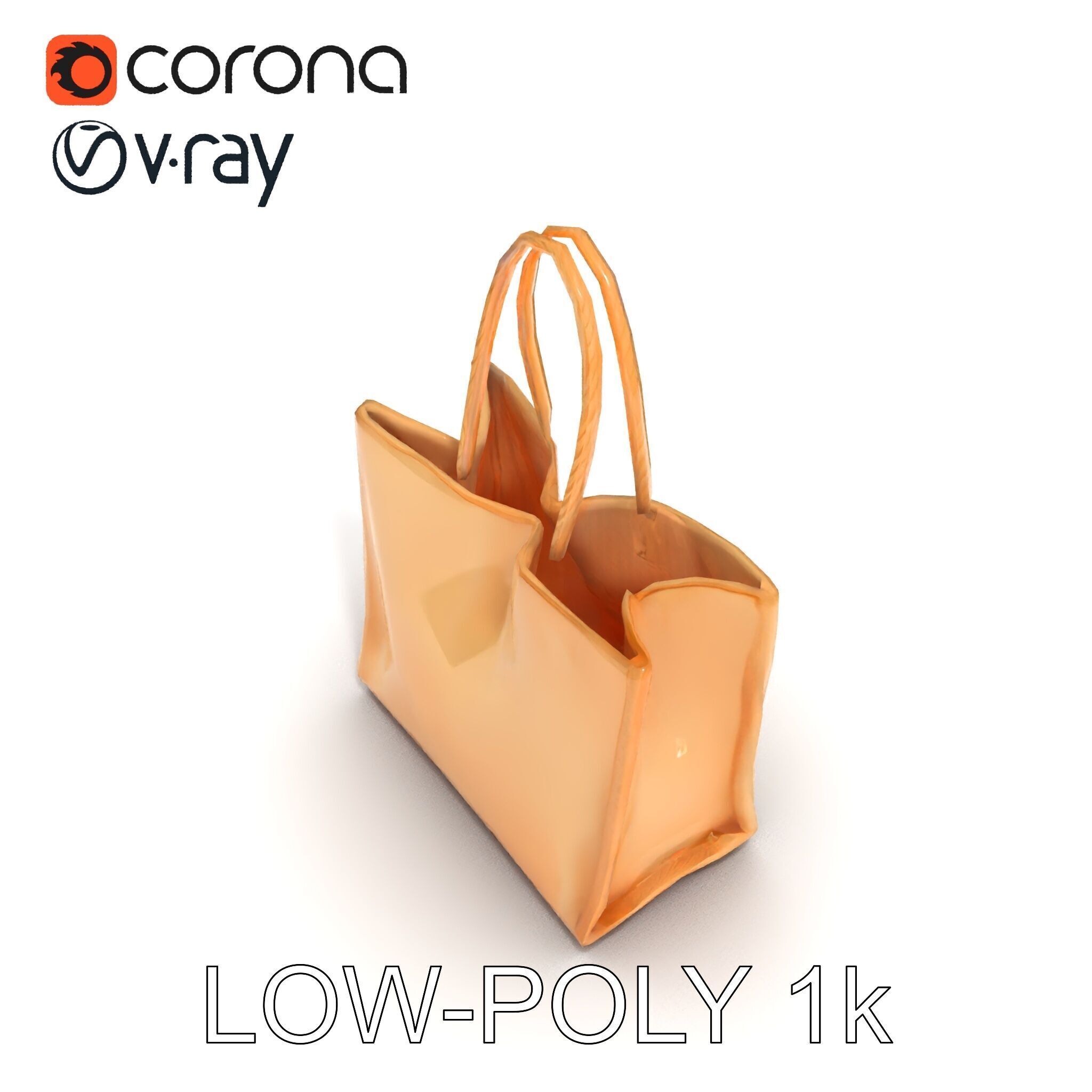 HighQuality Tote Bag D Model Pack Low-poly 3D model_13