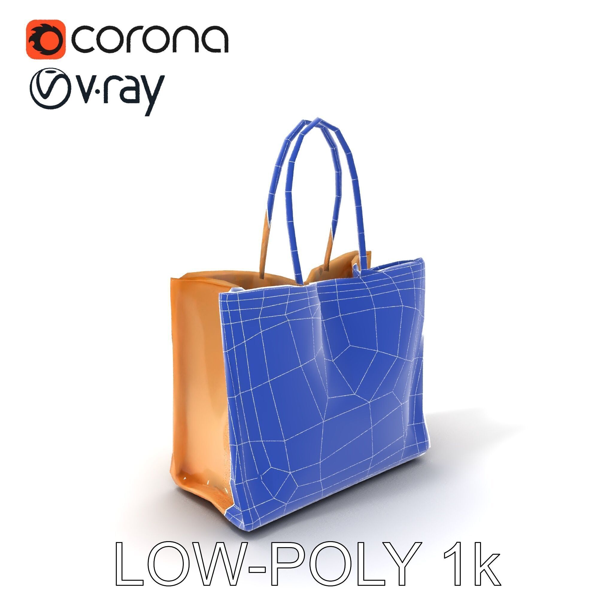 HighQuality Tote Bag D Model Pack Low-poly 3D model_15