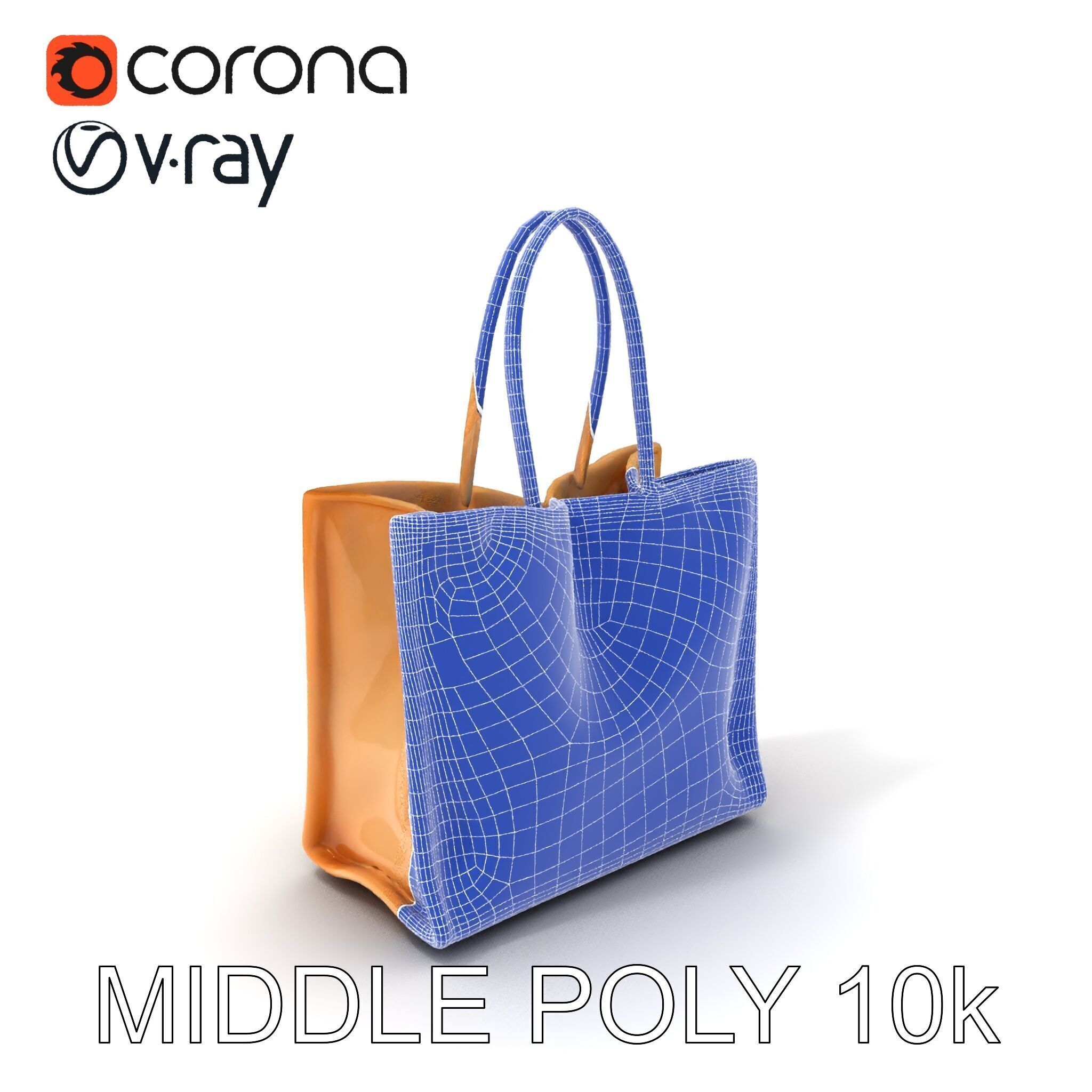 HighQuality Tote Bag D Model Pack Low-poly 3D model_12