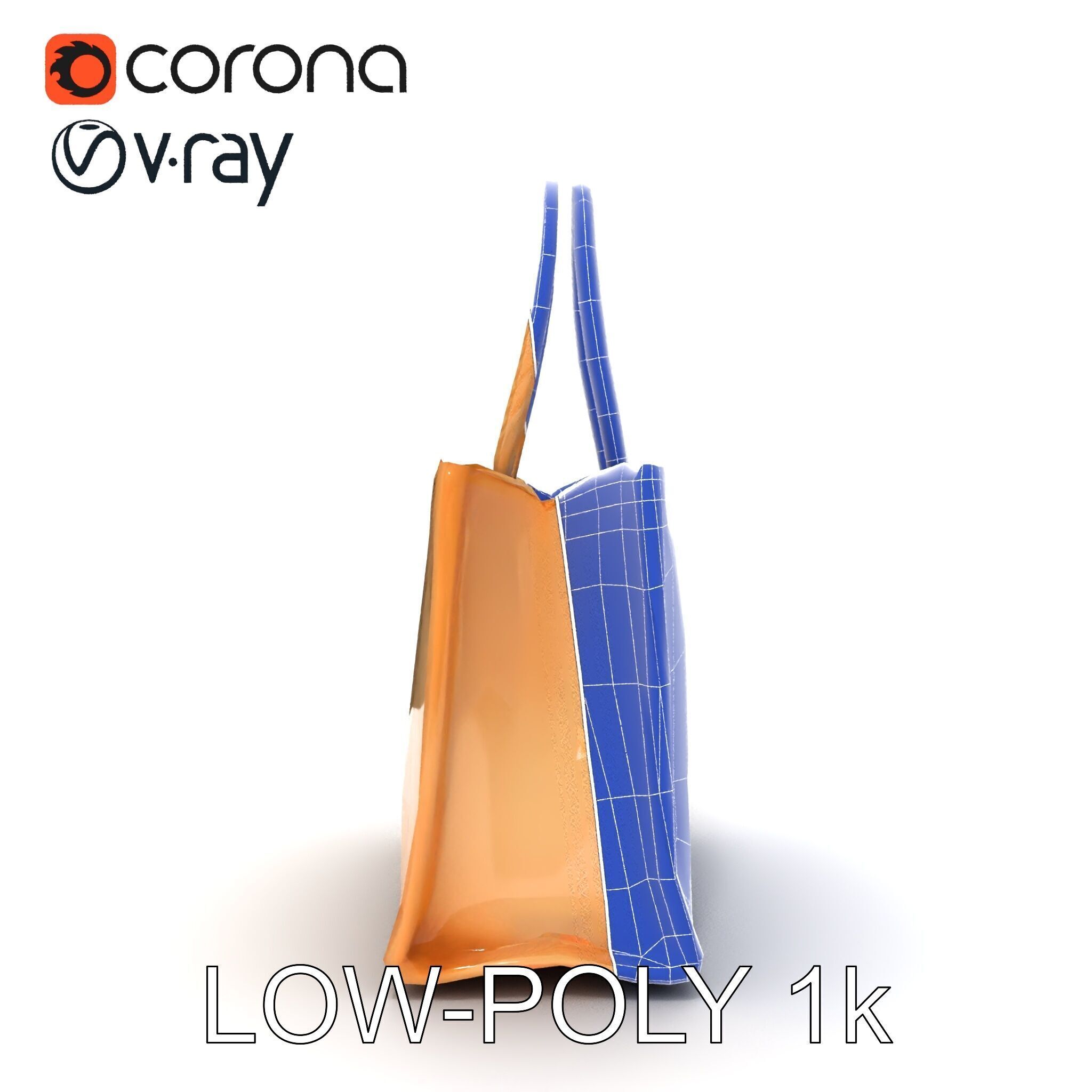 HighQuality Tote Bag D Model Pack Low-poly 3D model_30