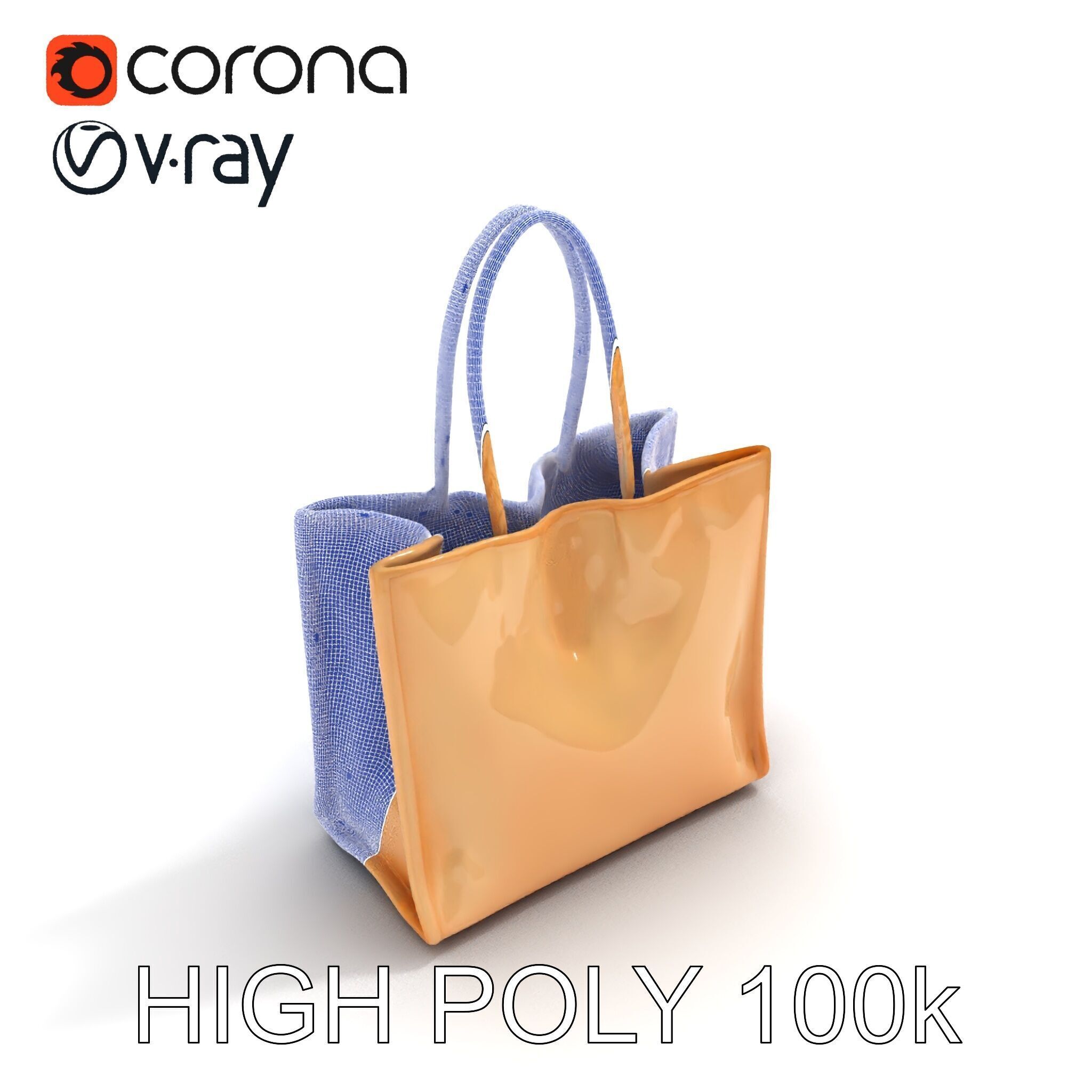HighQuality Tote Bag D Model Pack Low-poly 3D model_31