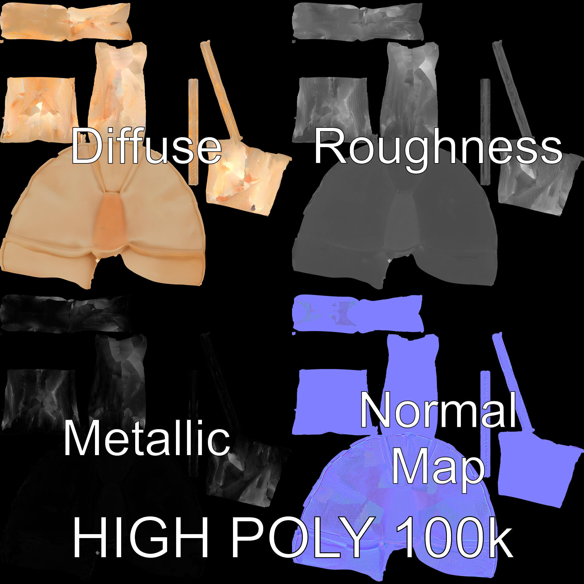 HighQuality Tote Bag D Model Pack Low-poly 3D model_2