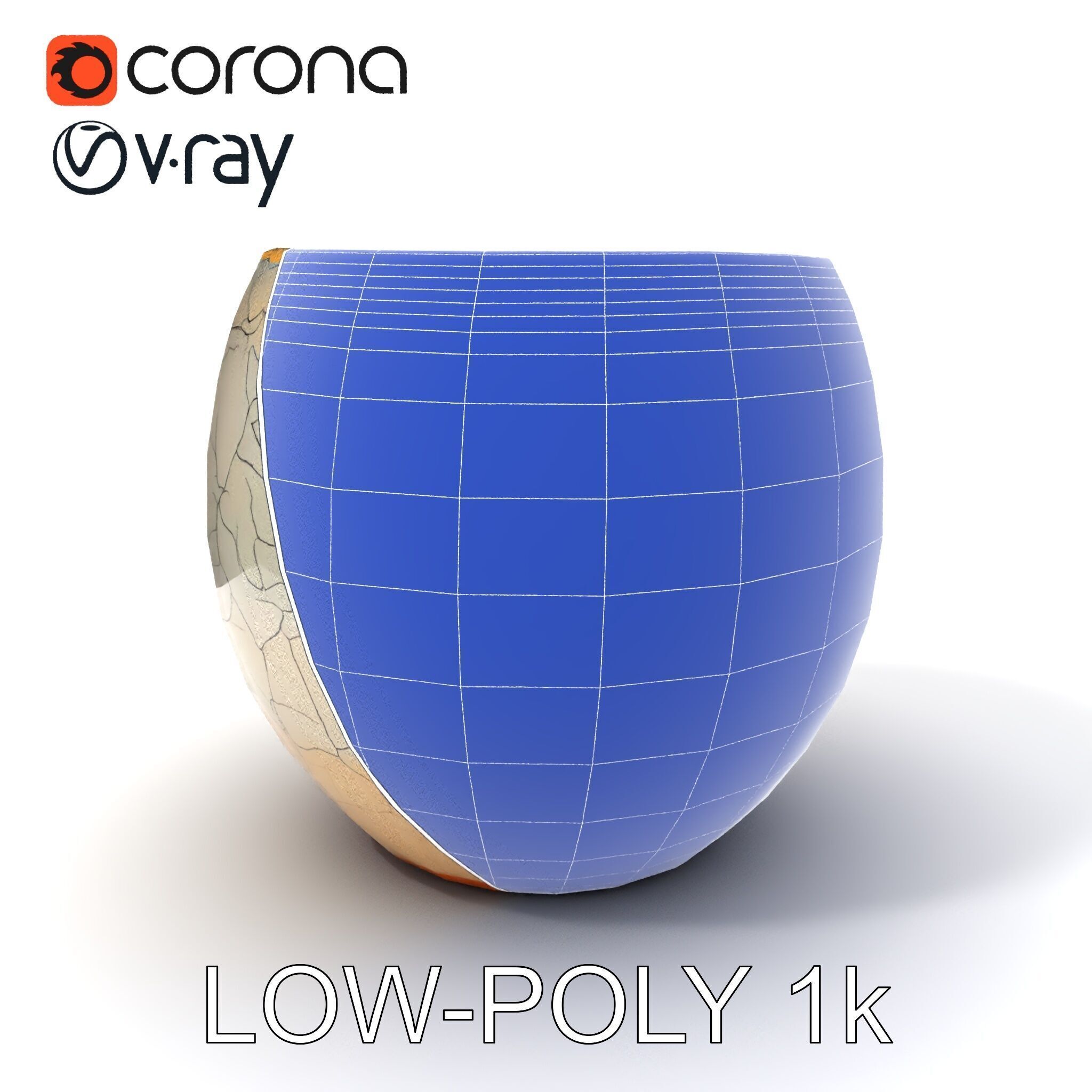 Elegant Ceramic Vase Model Pack with Crackle Finish Low-poly 3D model_34