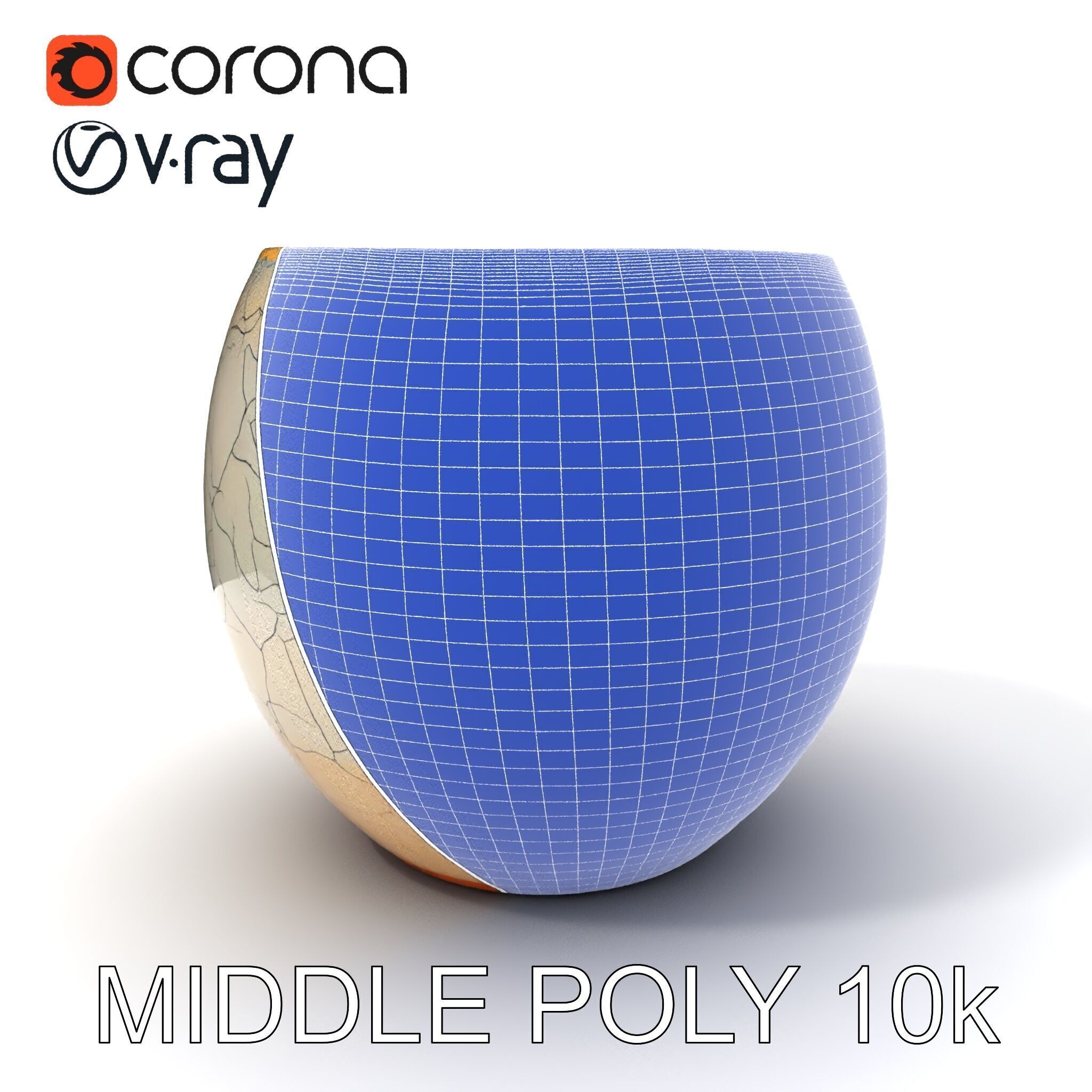 Elegant Ceramic Vase Model Pack with Crackle Finish Low-poly 3D model_33