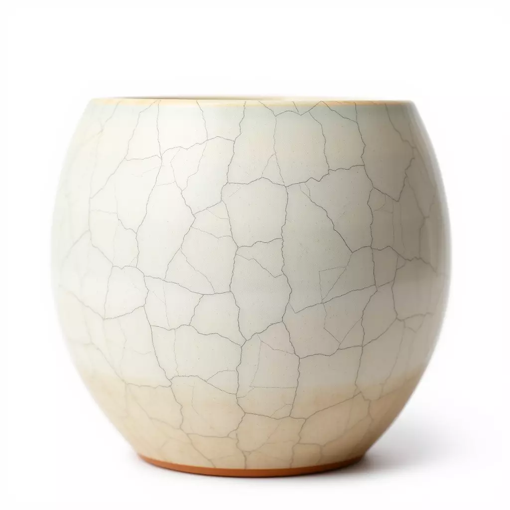 Elegant Ceramic Vase Model Pack with Crackle Finish Low-poly 3D model_0