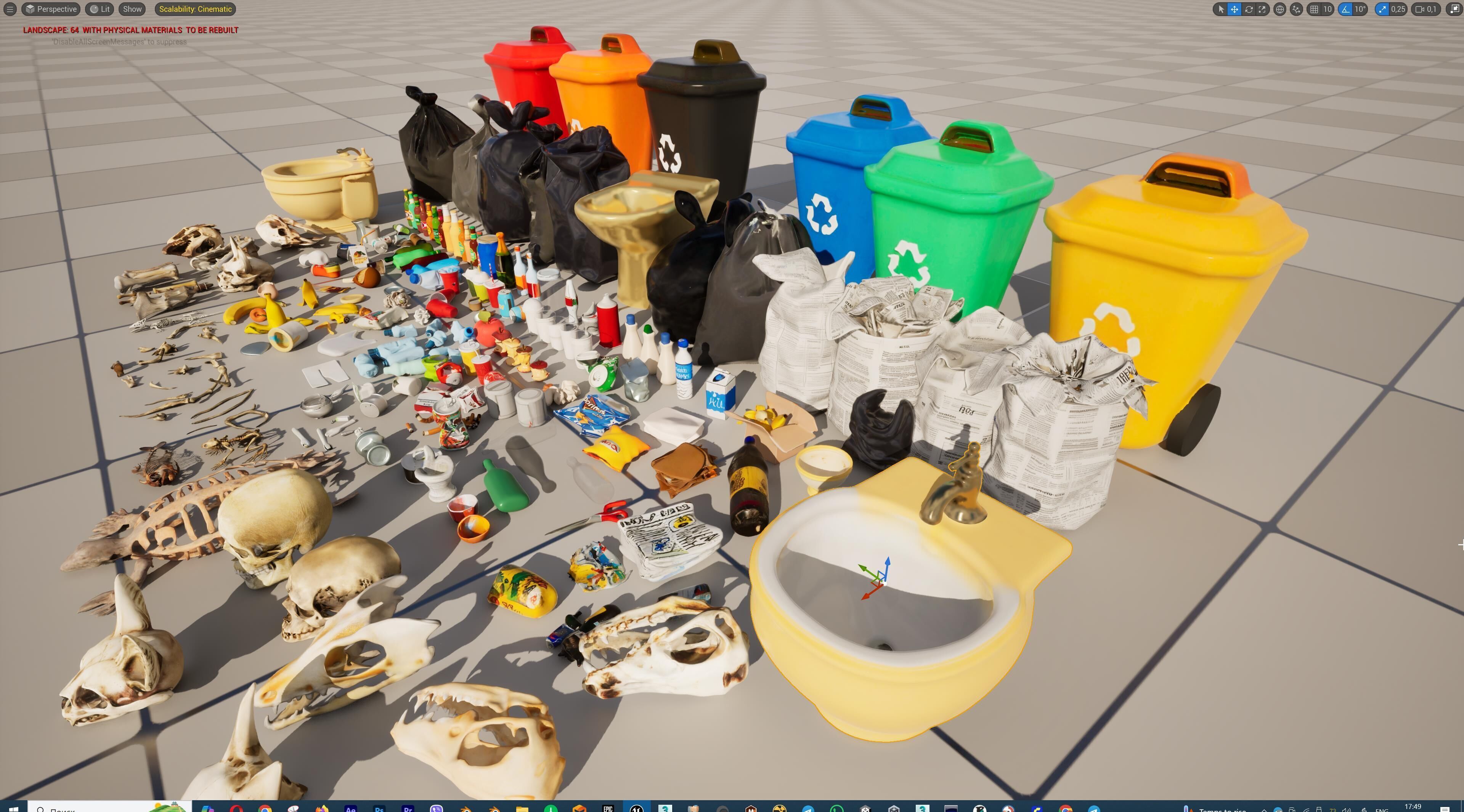 Game Ready Stylized Urban Trash  Waste Pack - 230 assets Low-poly 3D model_53