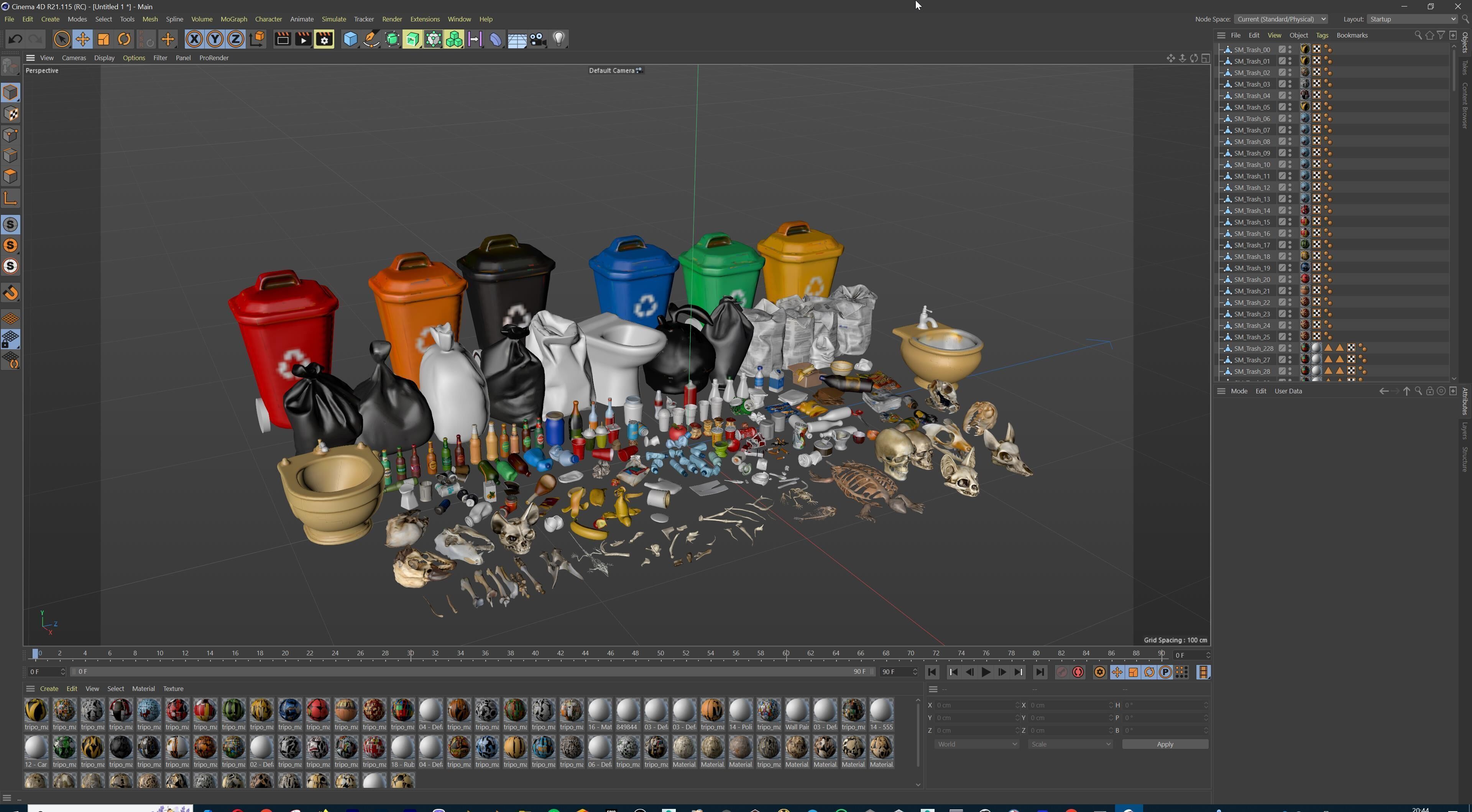 Game Ready Stylized Urban Trash  Waste Pack - 230 assets Low-poly 3D model_52
