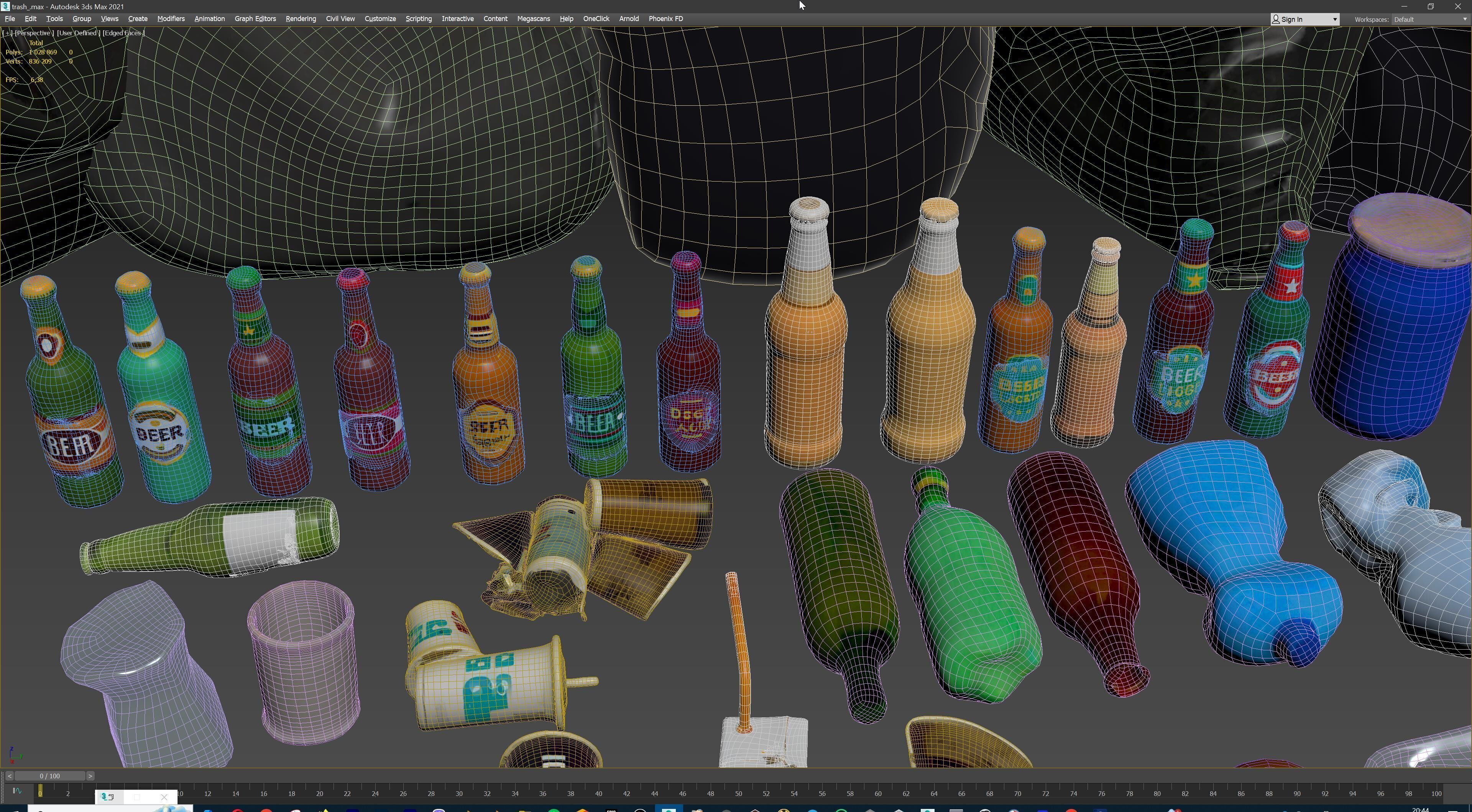 Game Ready Stylized Urban Trash  Waste Pack - 230 assets Low-poly 3D model_35