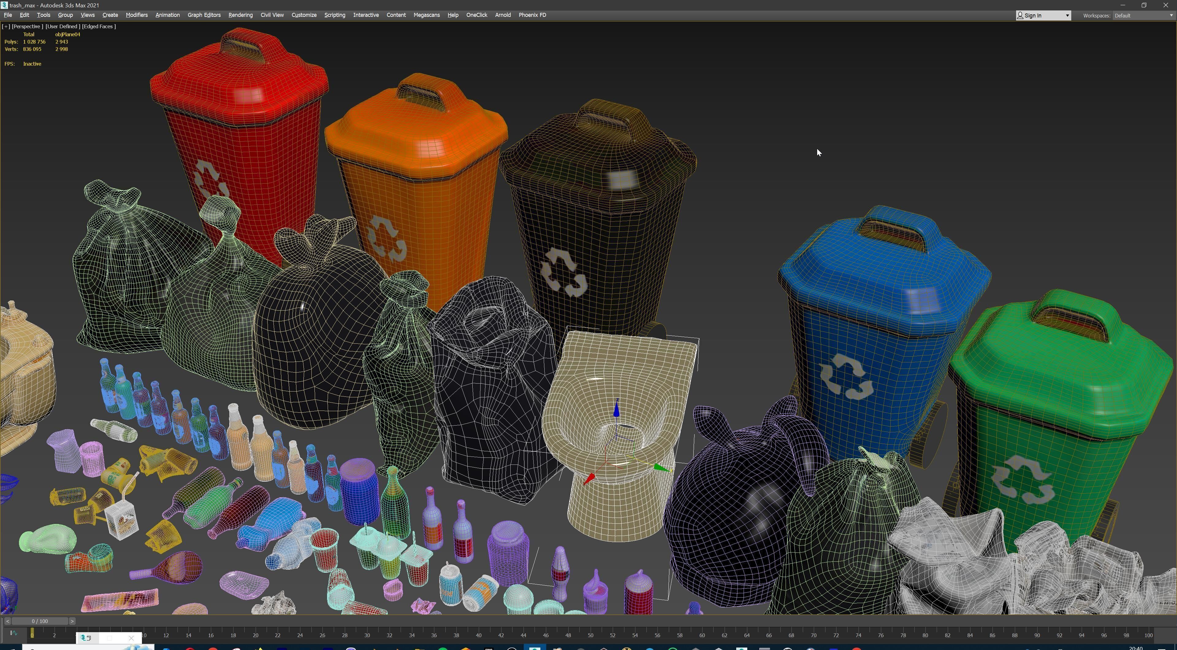 Game Ready Stylized Urban Trash  Waste Pack - 230 assets Low-poly 3D model_25