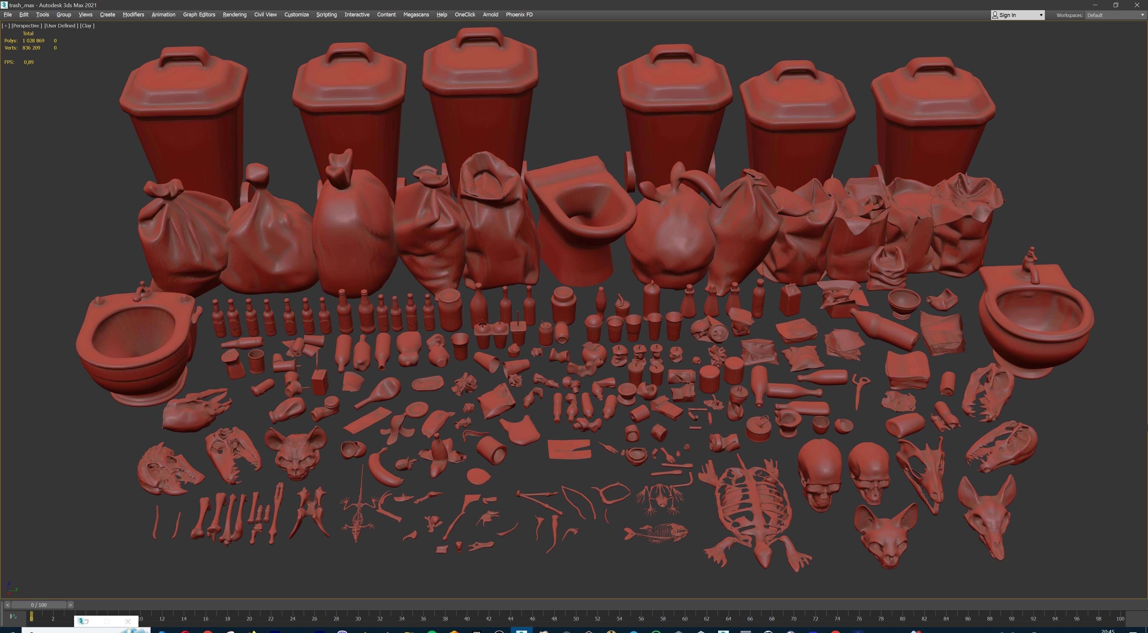 Game Ready Stylized Urban Trash  Waste Pack - 230 assets Low-poly 3D model_37