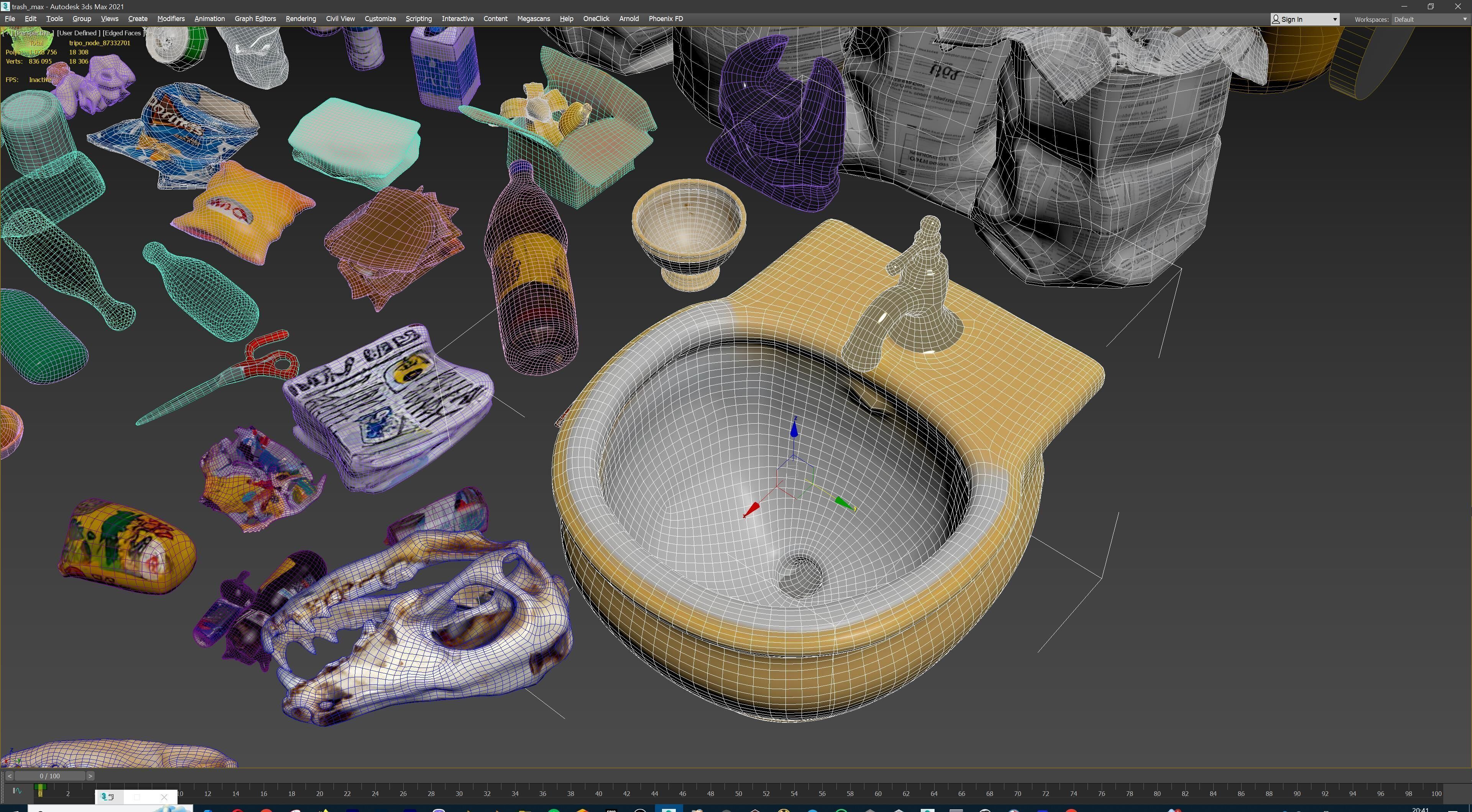 Game Ready Stylized Urban Trash  Waste Pack - 230 assets Low-poly 3D model_30