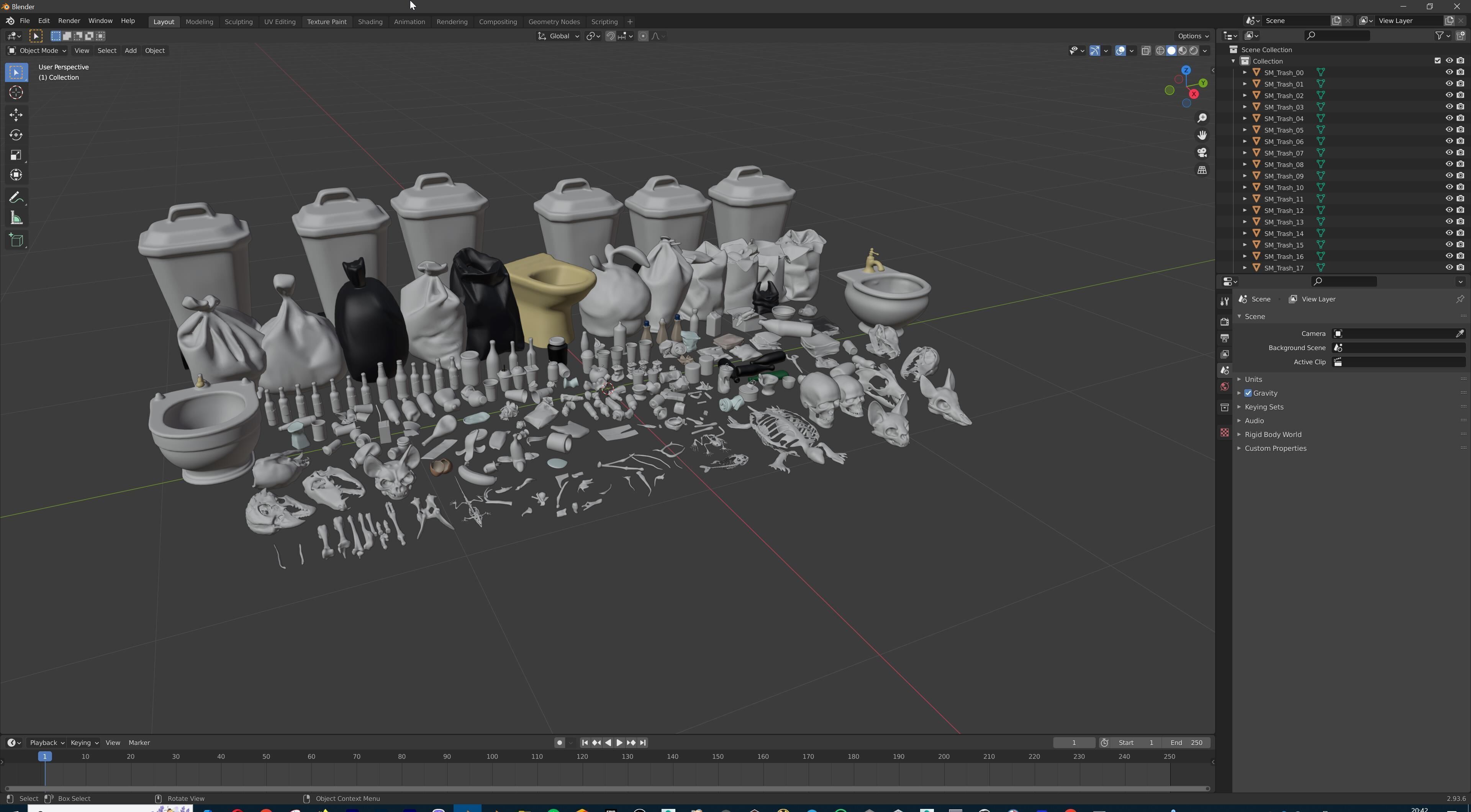 Game Ready Stylized Urban Trash  Waste Pack - 230 assets Low-poly 3D model_51