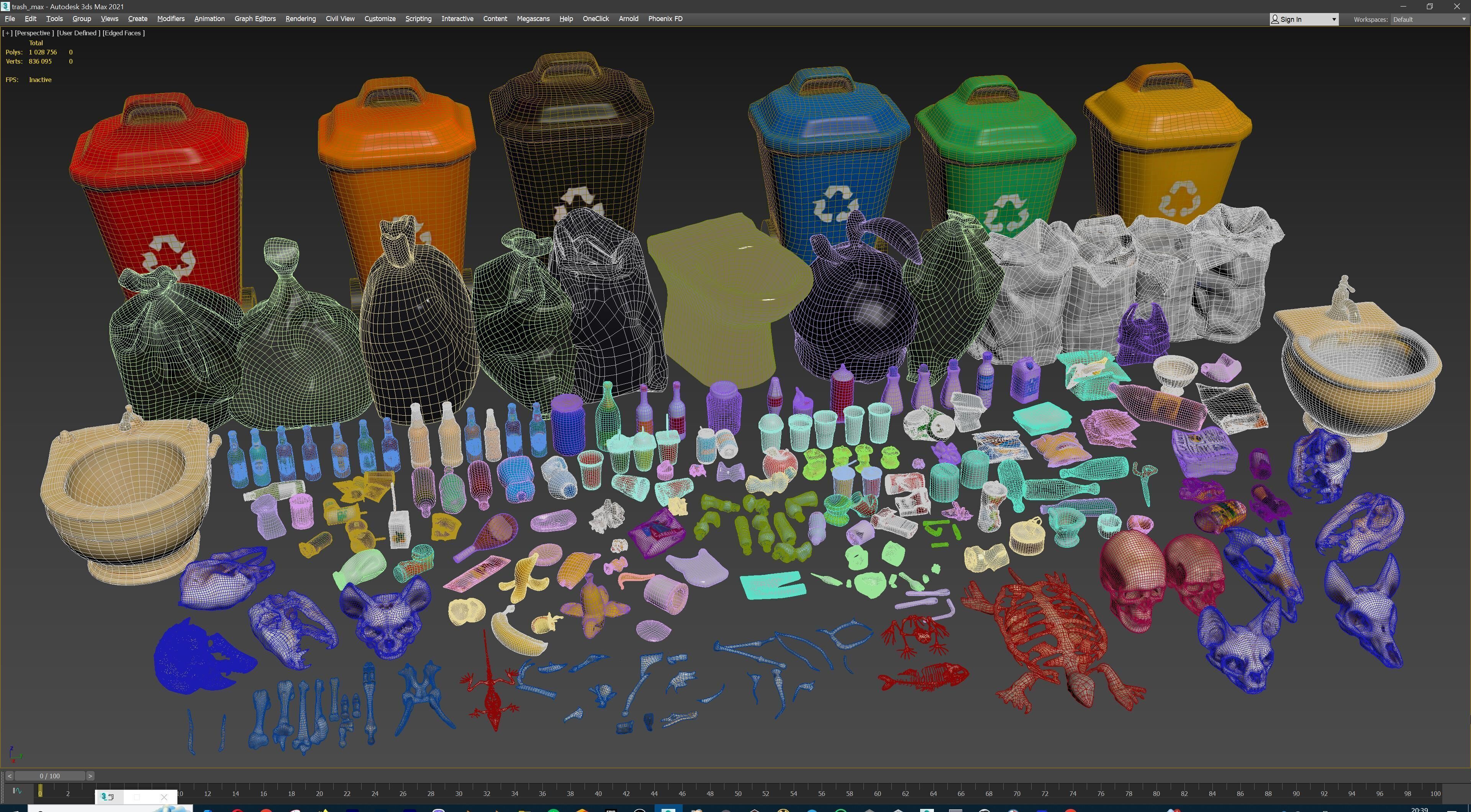 Game Ready Stylized Urban Trash  Waste Pack - 230 assets Low-poly 3D model_22
