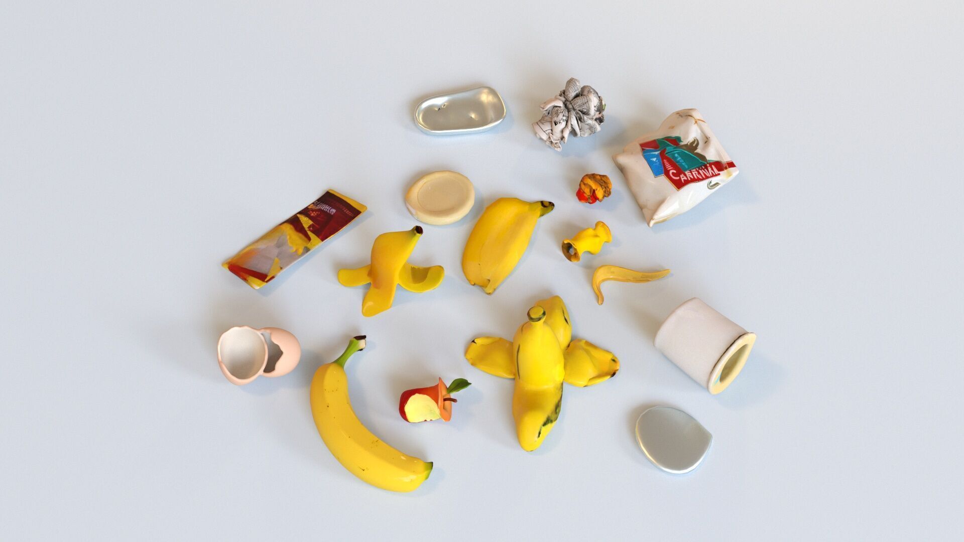 Game Ready Stylized Urban Trash  Waste Pack - 230 assets Low-poly 3D model_9