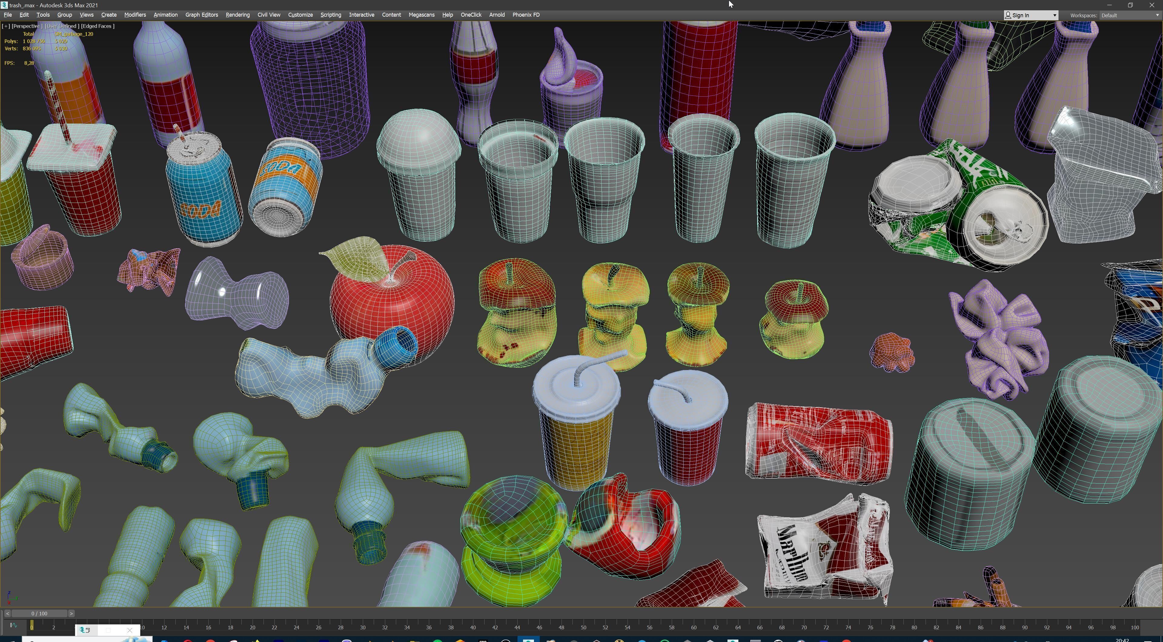 Game Ready Stylized Urban Trash  Waste Pack - 230 assets Low-poly 3D model_32