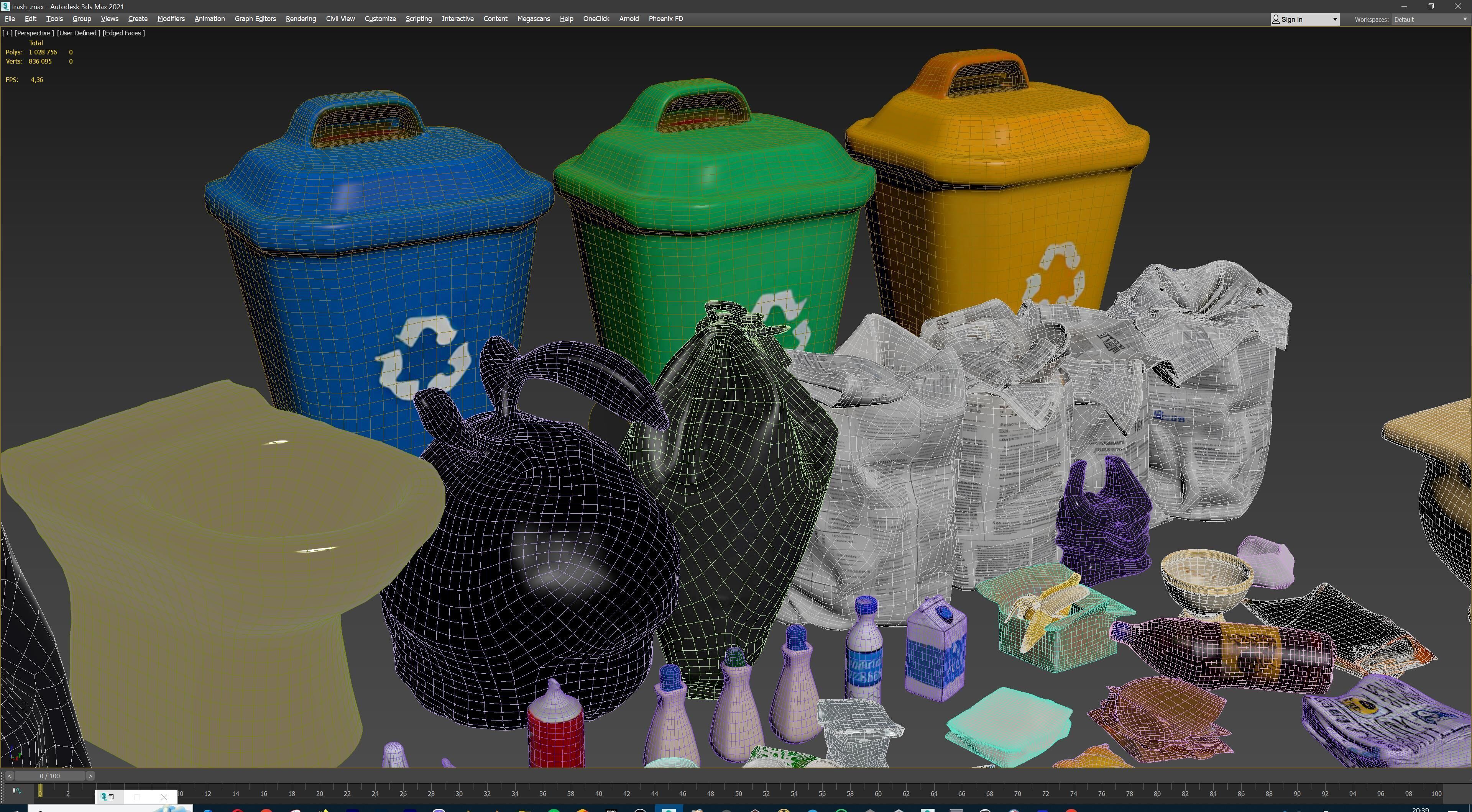 Game Ready Stylized Urban Trash  Waste Pack - 230 assets Low-poly 3D model_24