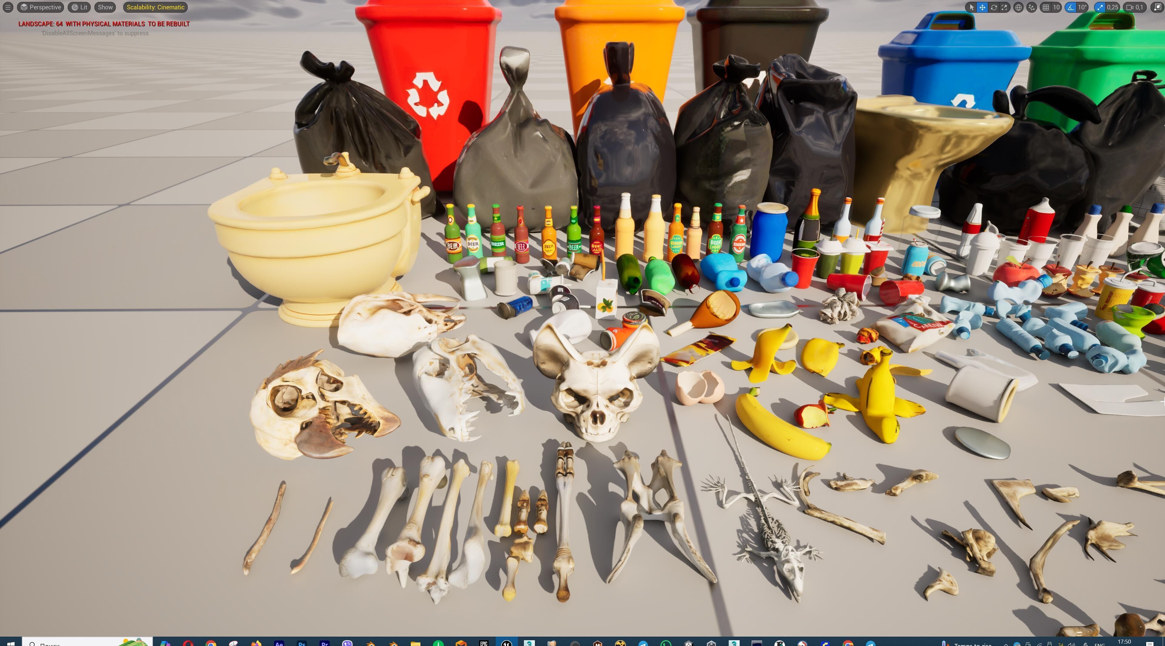 Game Ready Stylized Urban Trash  Waste Pack - 230 assets Low-poly 3D model_54