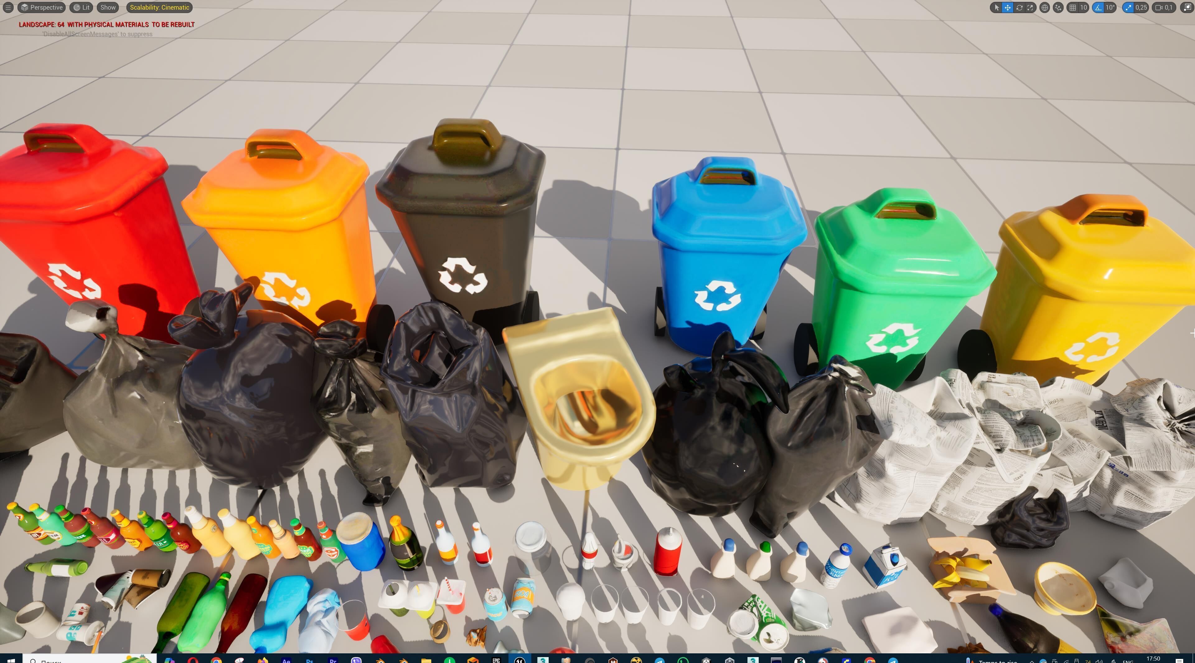 Game Ready Stylized Urban Trash  Waste Pack - 230 assets Low-poly 3D model_55