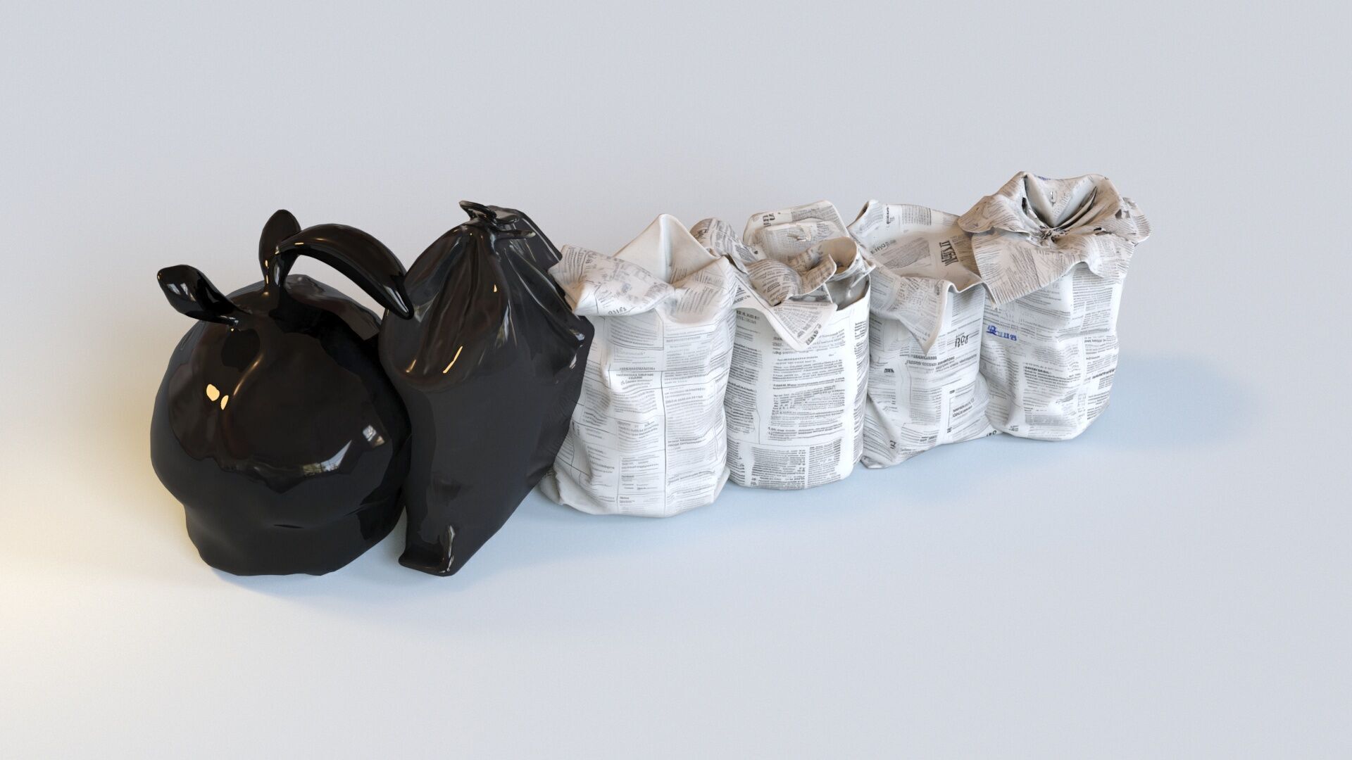 Game Ready Stylized Urban Trash  Waste Pack - 230 assets Low-poly 3D model_8