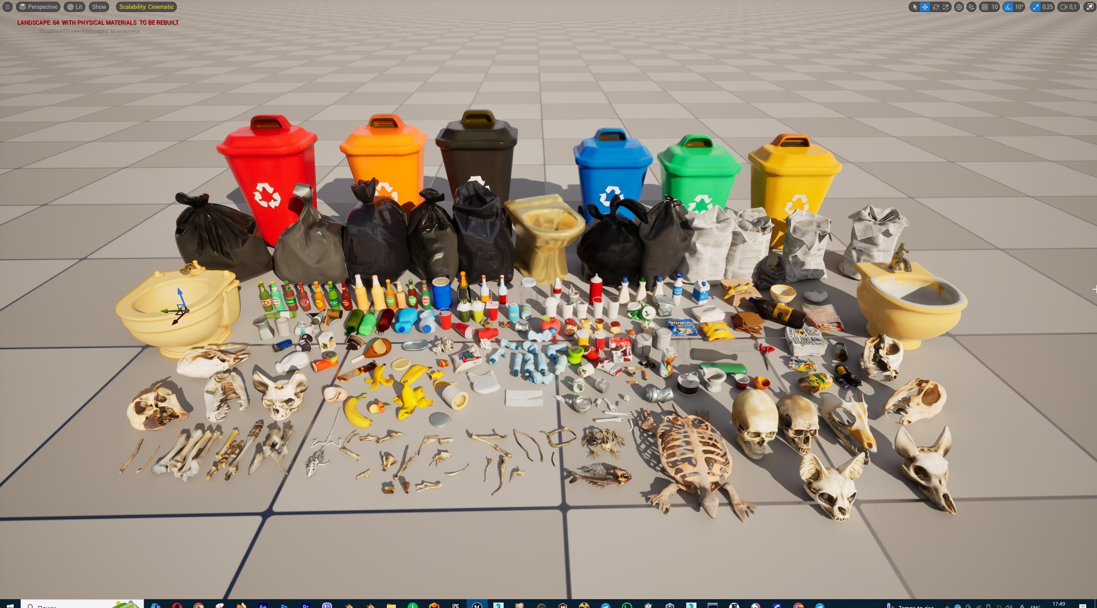 Game Ready Stylized Urban Trash  Waste Pack - 230 assets Low-poly 3D model_56
