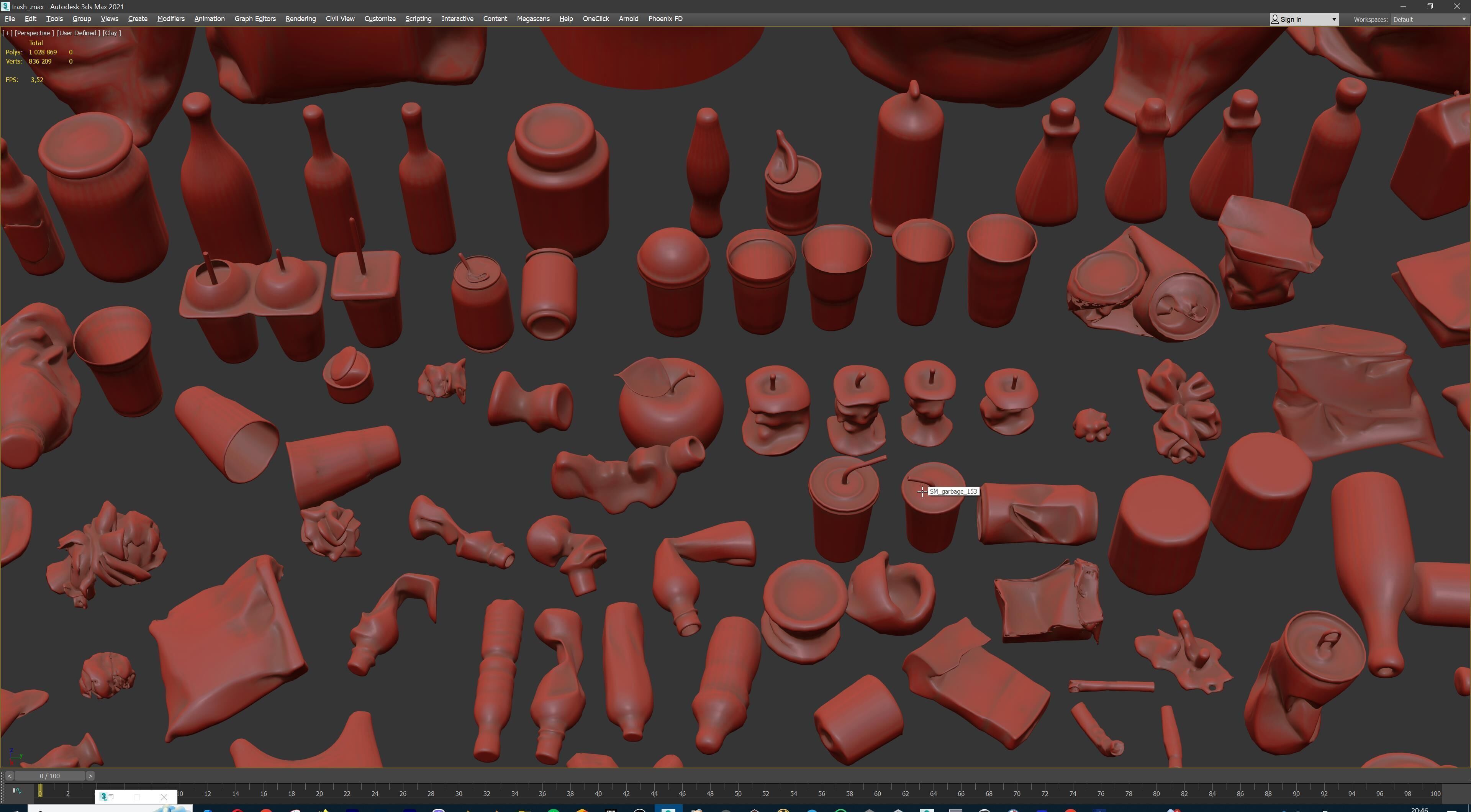 Game Ready Stylized Urban Trash  Waste Pack - 230 assets Low-poly 3D model_42