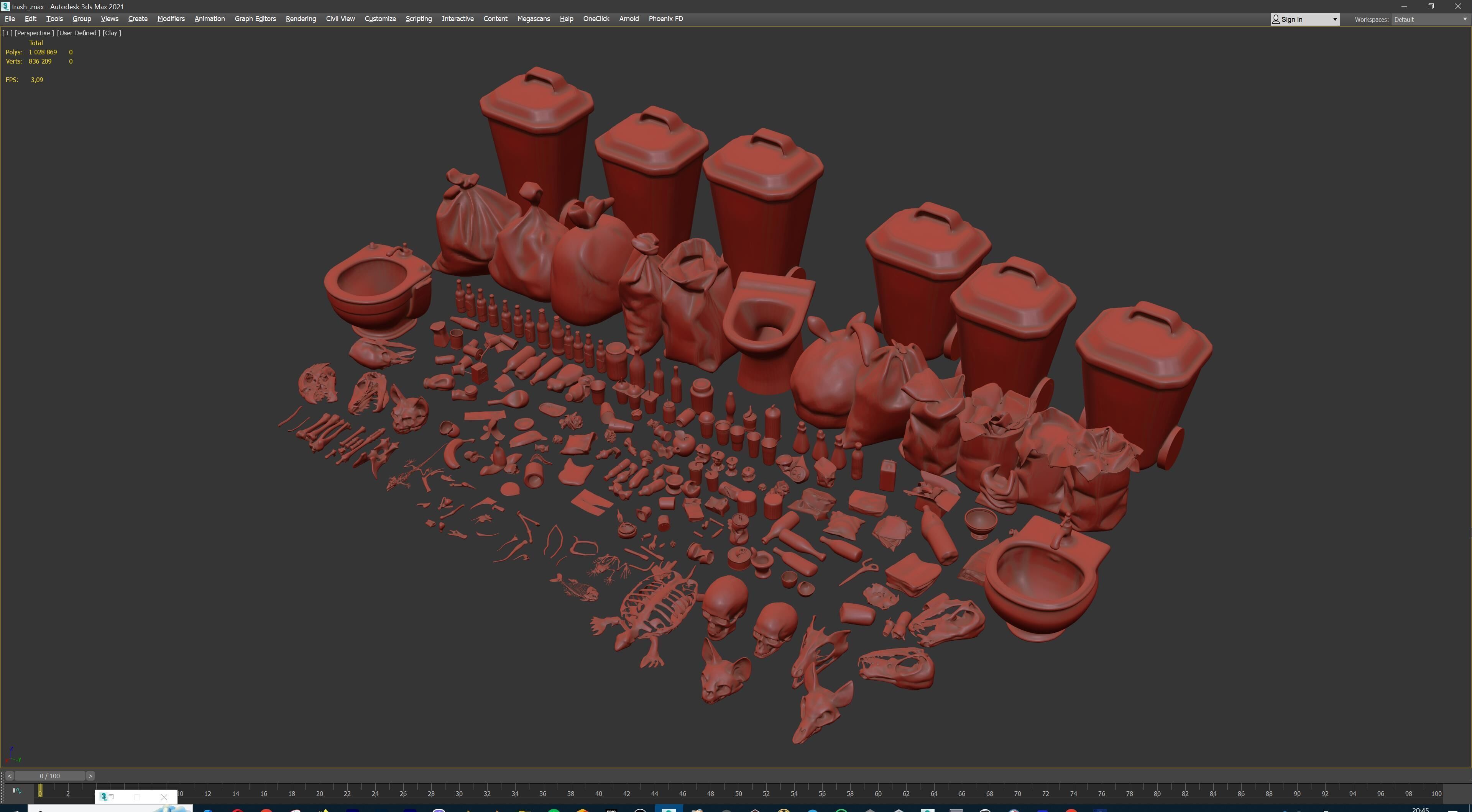 Game Ready Stylized Urban Trash  Waste Pack - 230 assets Low-poly 3D model_39