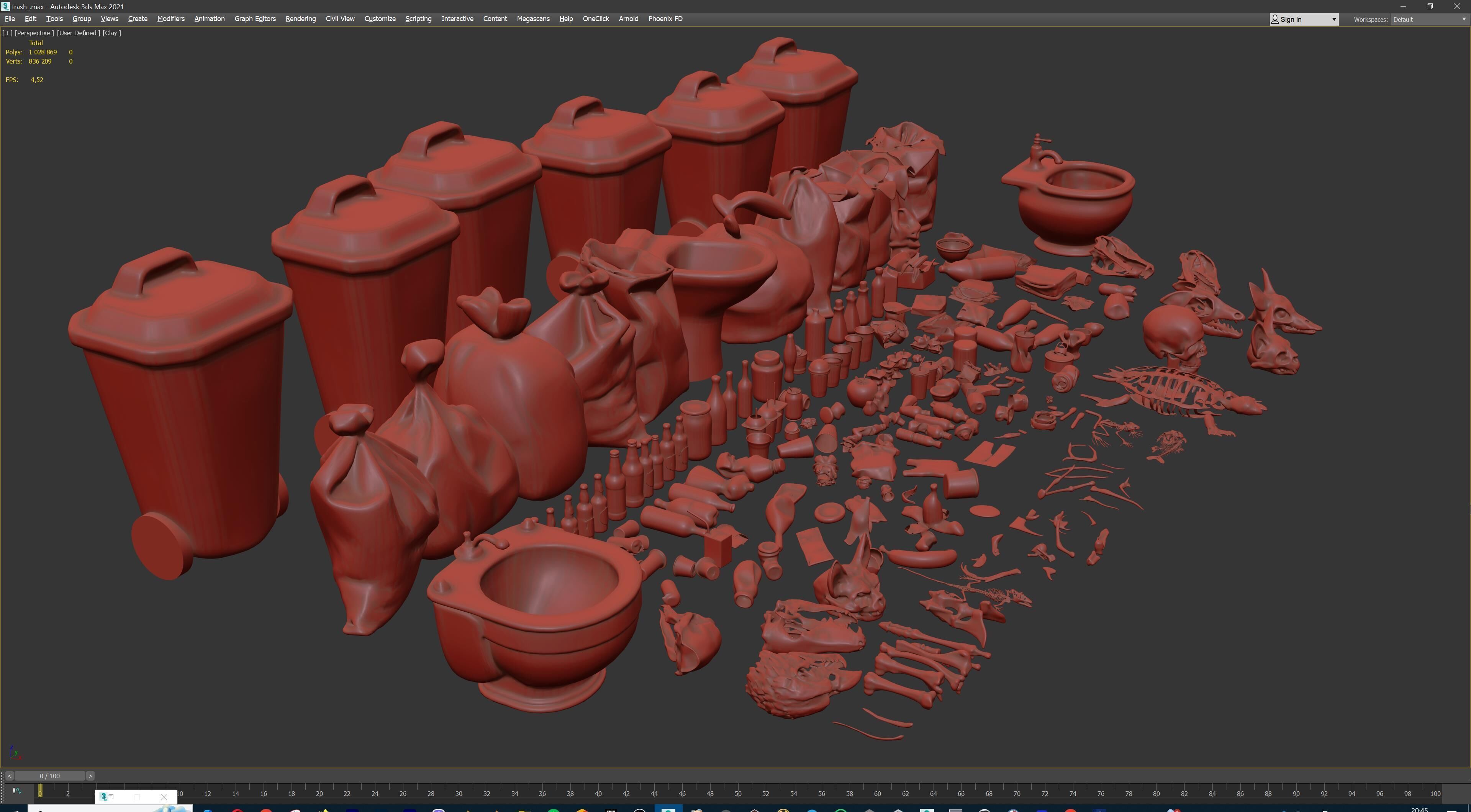 Game Ready Stylized Urban Trash  Waste Pack - 230 assets Low-poly 3D model_38