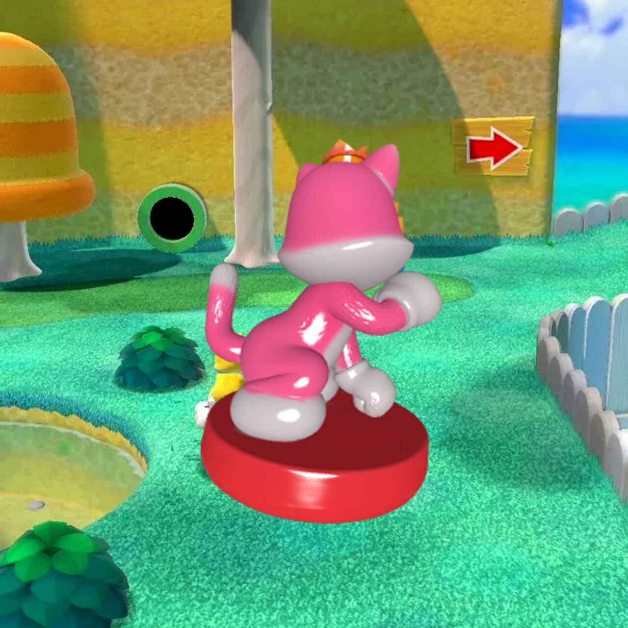 Amiibo Peach Cat - Fan Art 3D print model_8