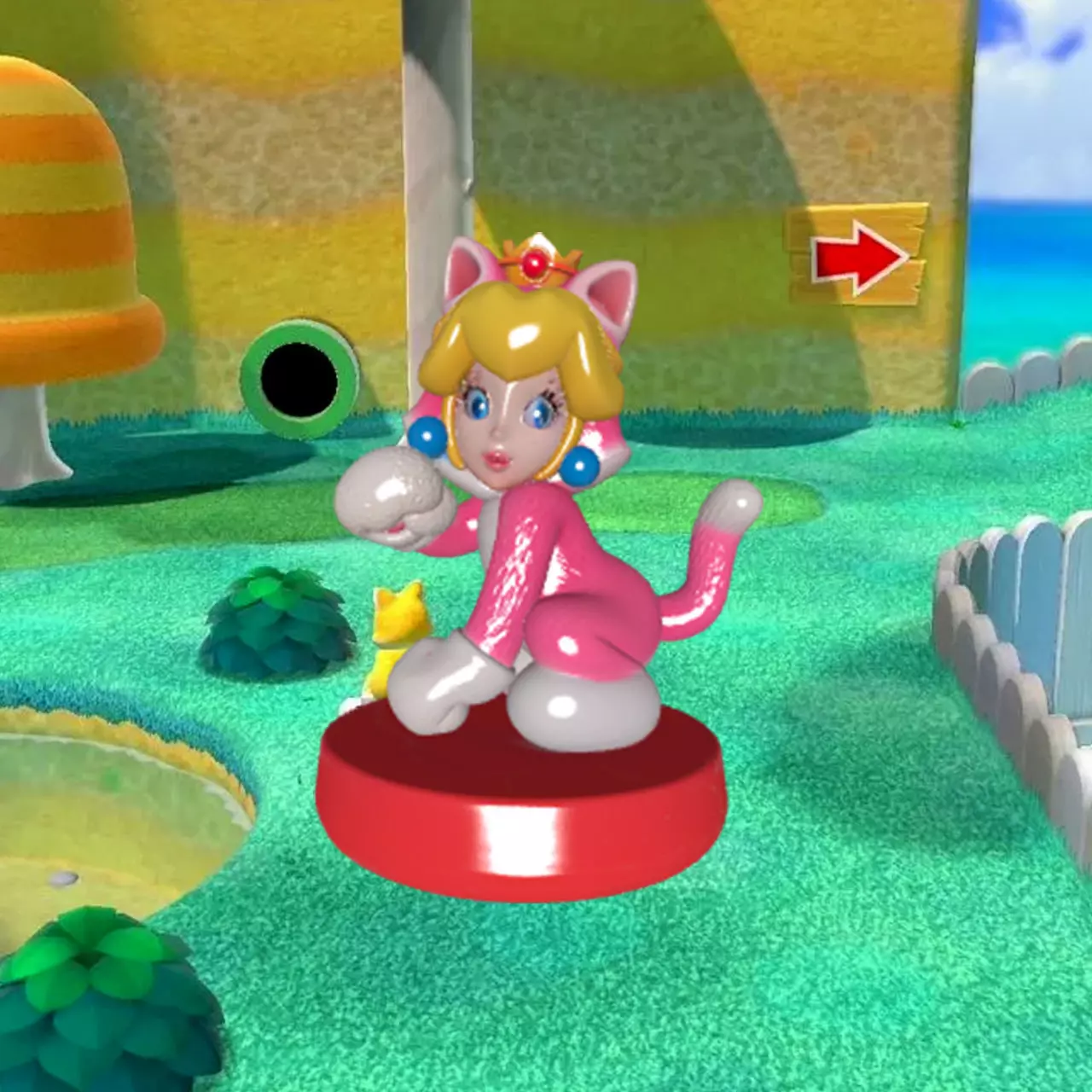 Amiibo Peach Cat - Fan Art 3D print model_0