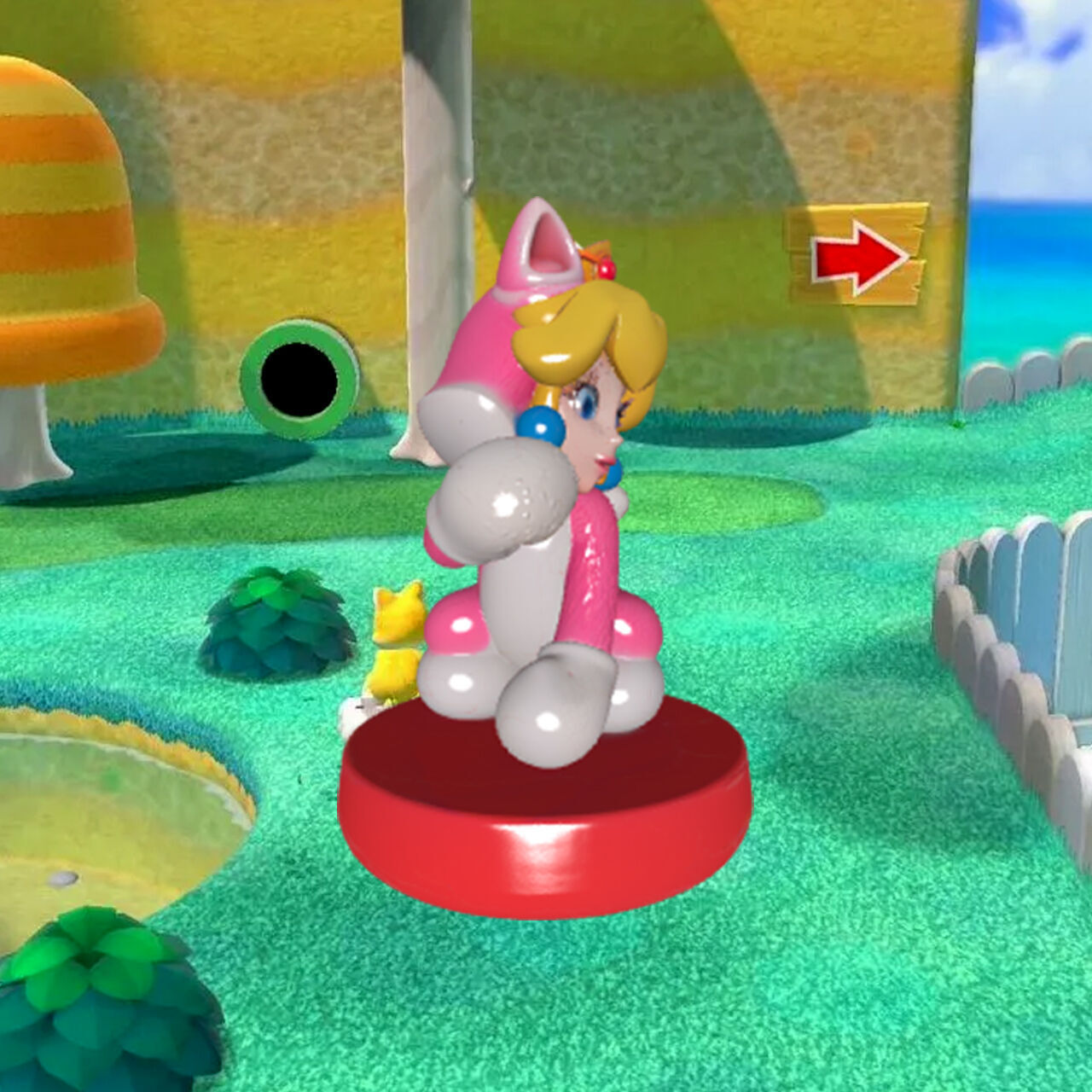 Amiibo Peach Cat - Fan Art 3D print model_7