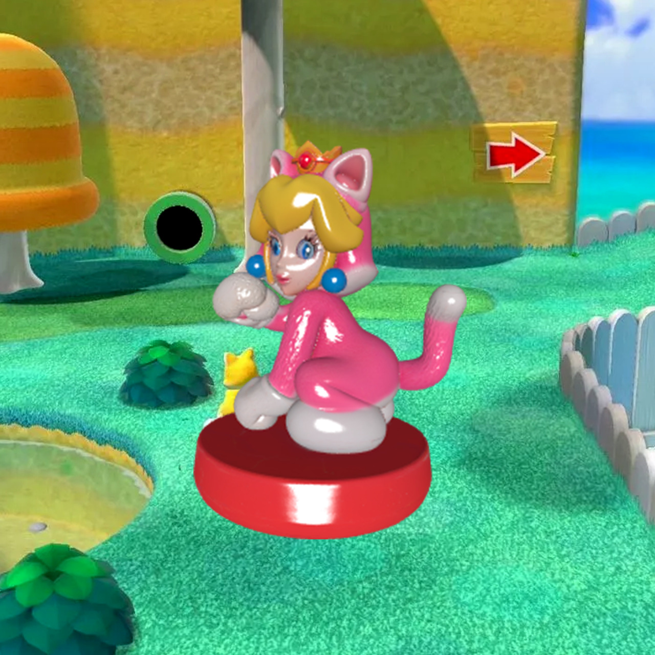 Amiibo Peach Cat - Fan Art 3D print model_6