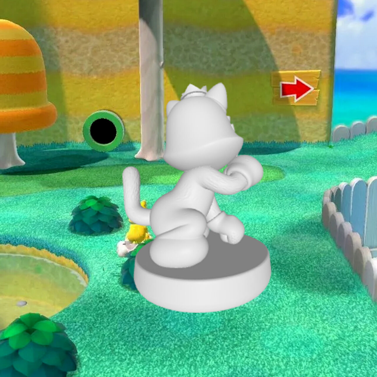 Amiibo Peach Cat - Fan Art 3D print model_3